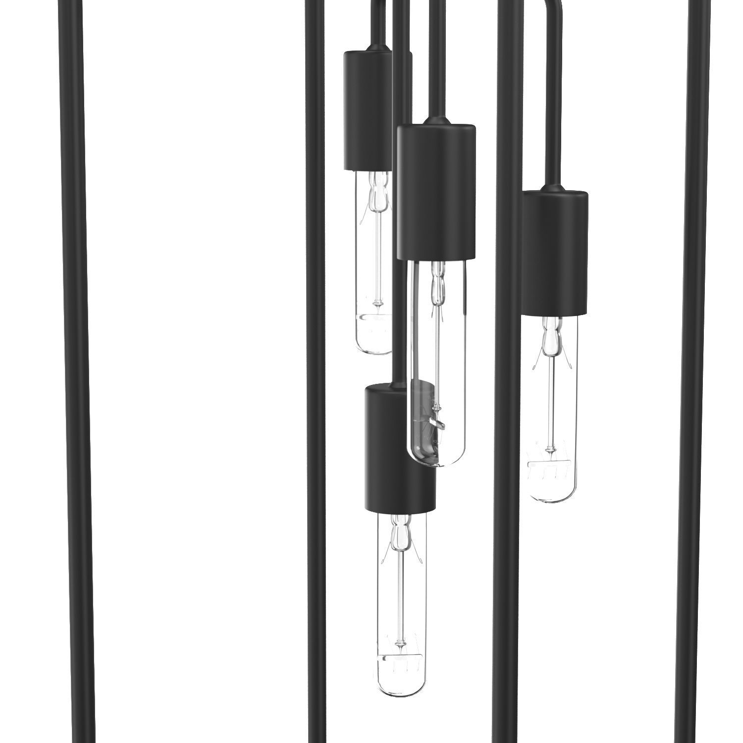 Bonn Collection Four-Light Matte Black Pendant Light 3D model_3