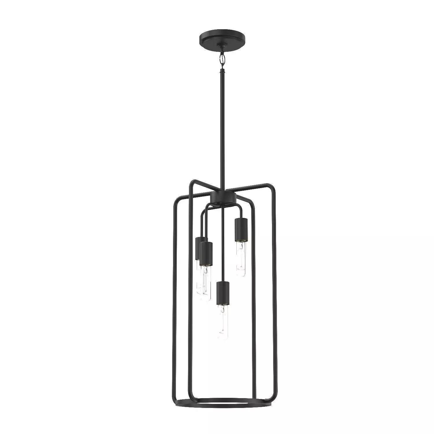 Bonn Collection Four-Light Matte Black Pendant Light 3D model_0