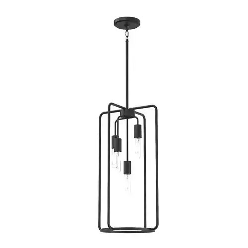 Bonn Collection Four-Light Matte Black Pendant Light 3D model