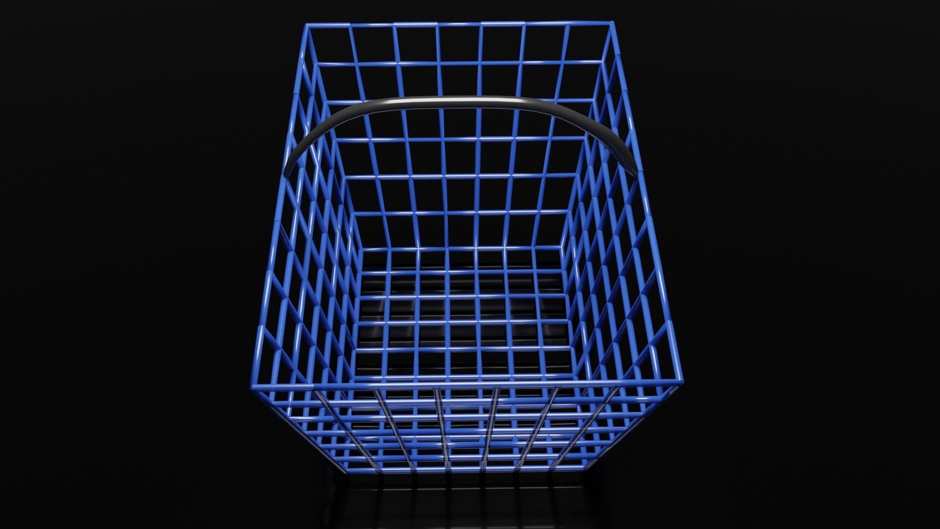 cesto blu realistico realistic blue basket 3D model_1