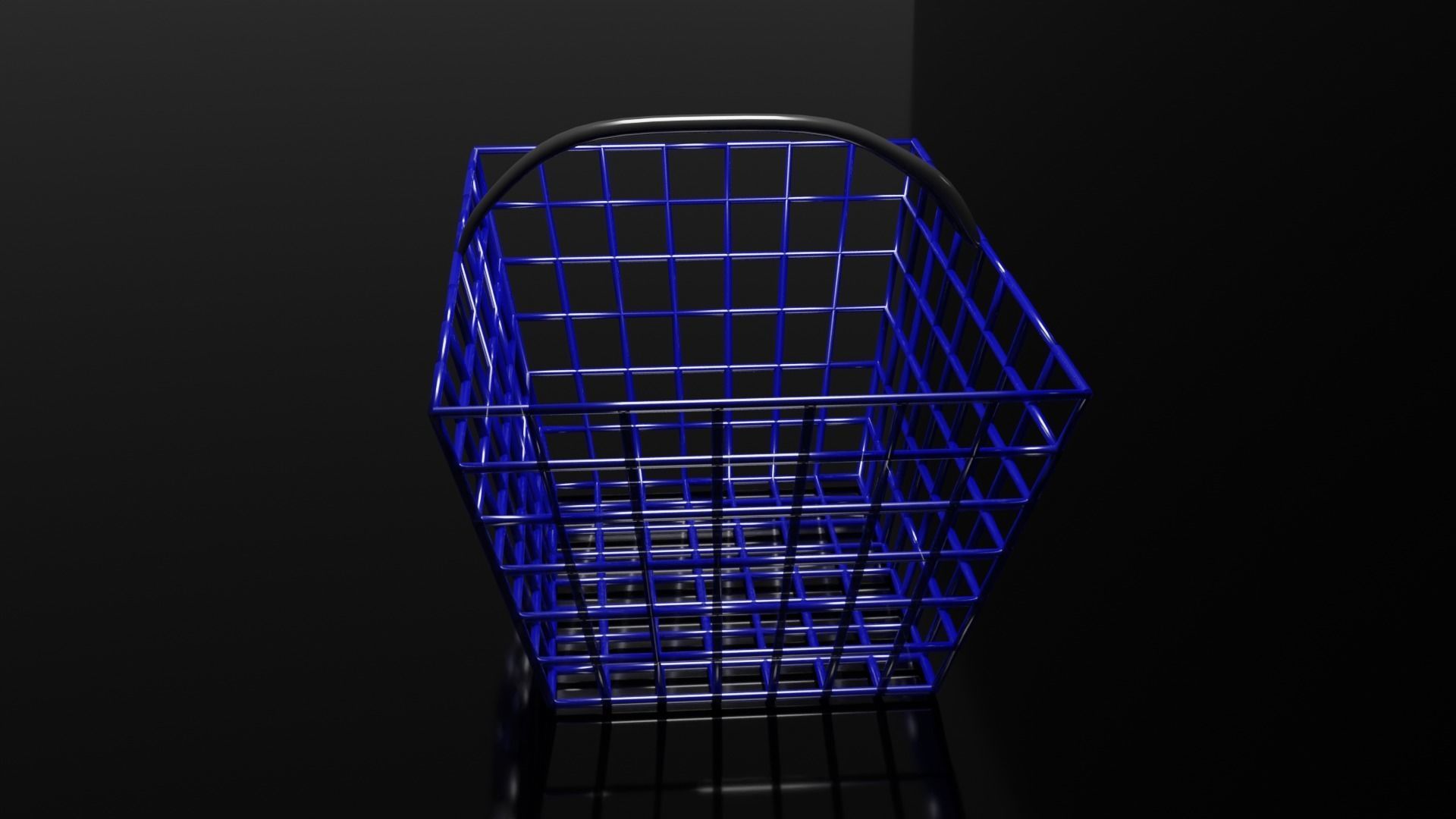cesto blu realistico realistic blue basket 3D model_6