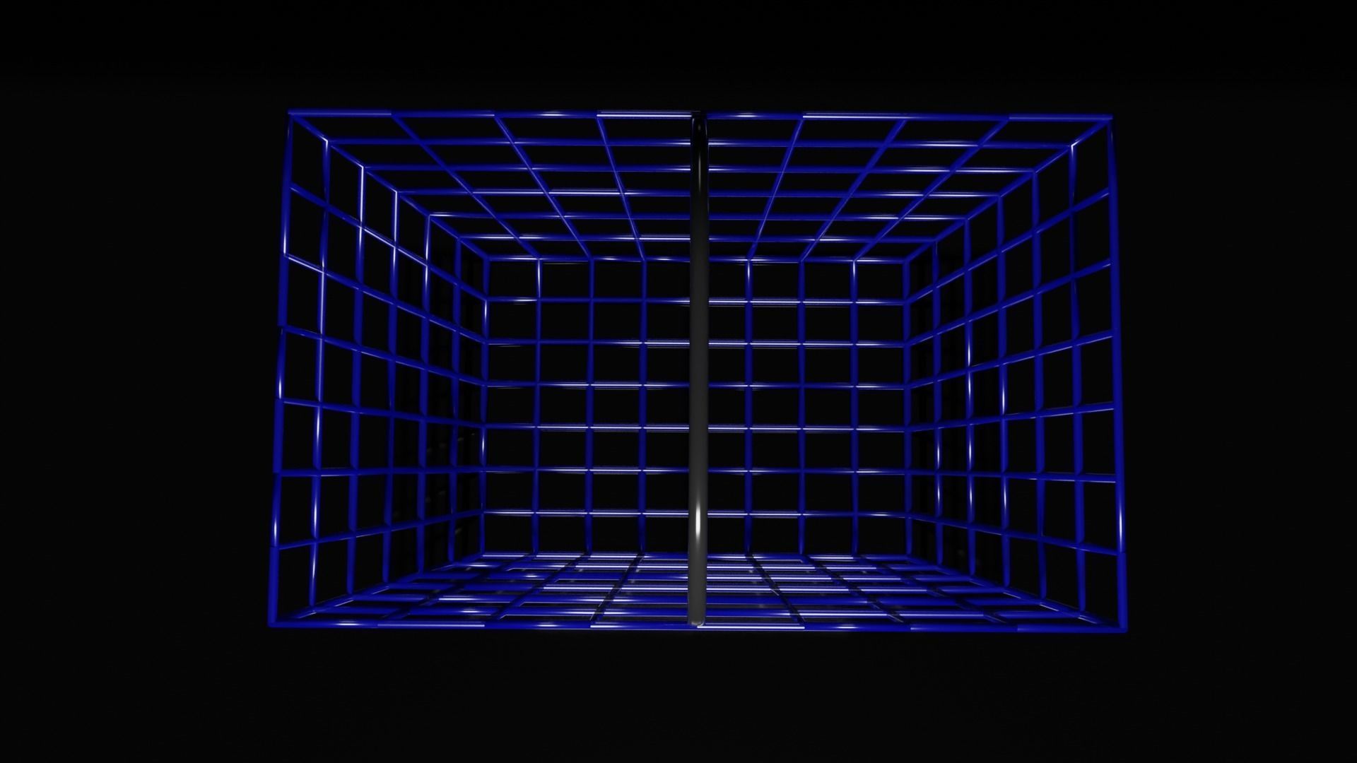 cesto blu realistico realistic blue basket 3D model_5