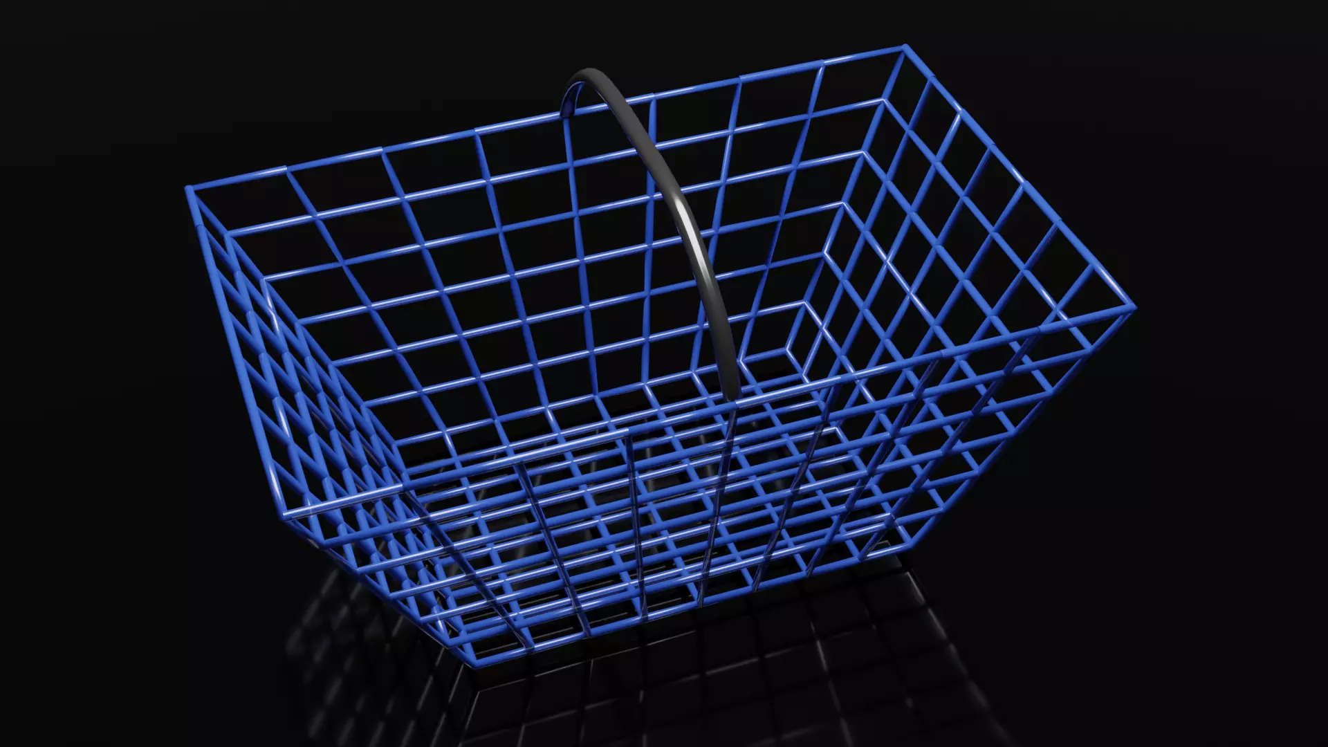 cesto blu realistico realistic blue basket 3D model_0