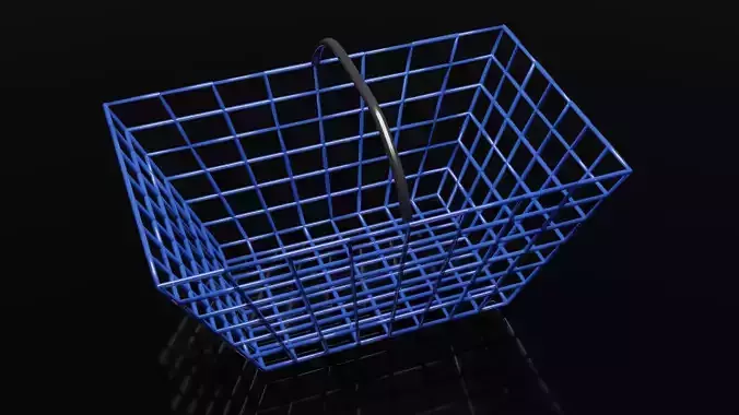 cesto blu realistico realistic blue basket 3D model cesto blu realistico realistic blue basket 3D model