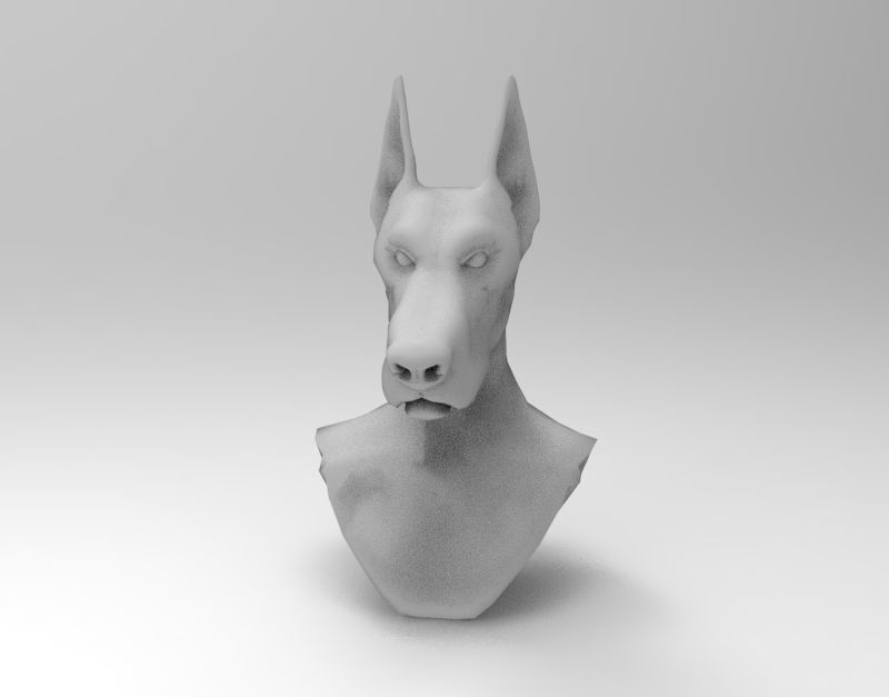 Dobermann Dog head Low-poly 3D model_11