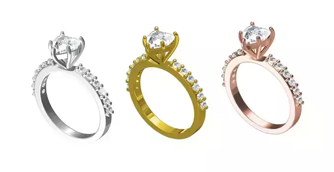 Heart Shape Cut Diamond Solitaire Ring