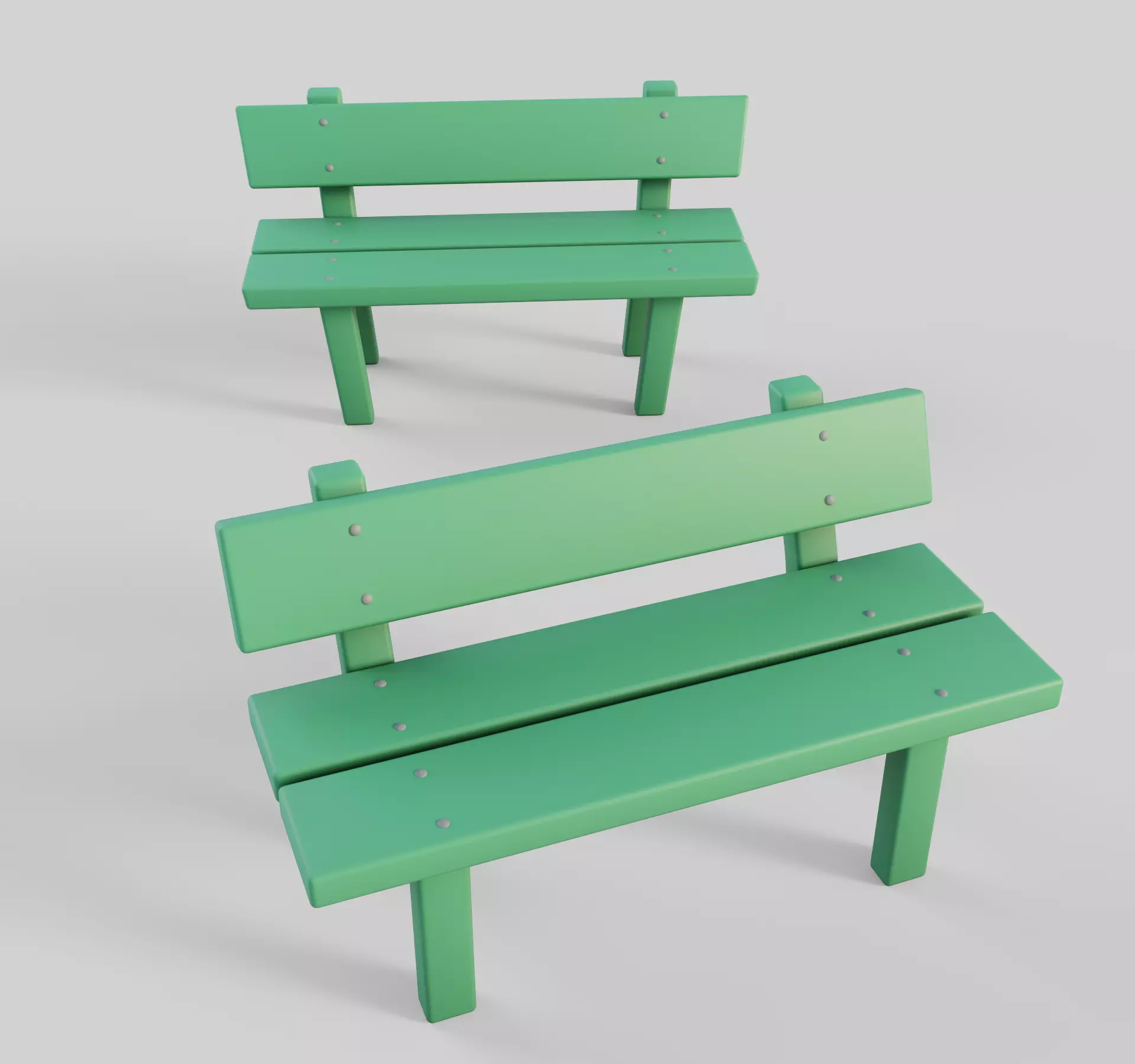 Cartoon Bench 4 Low-poly 3D model