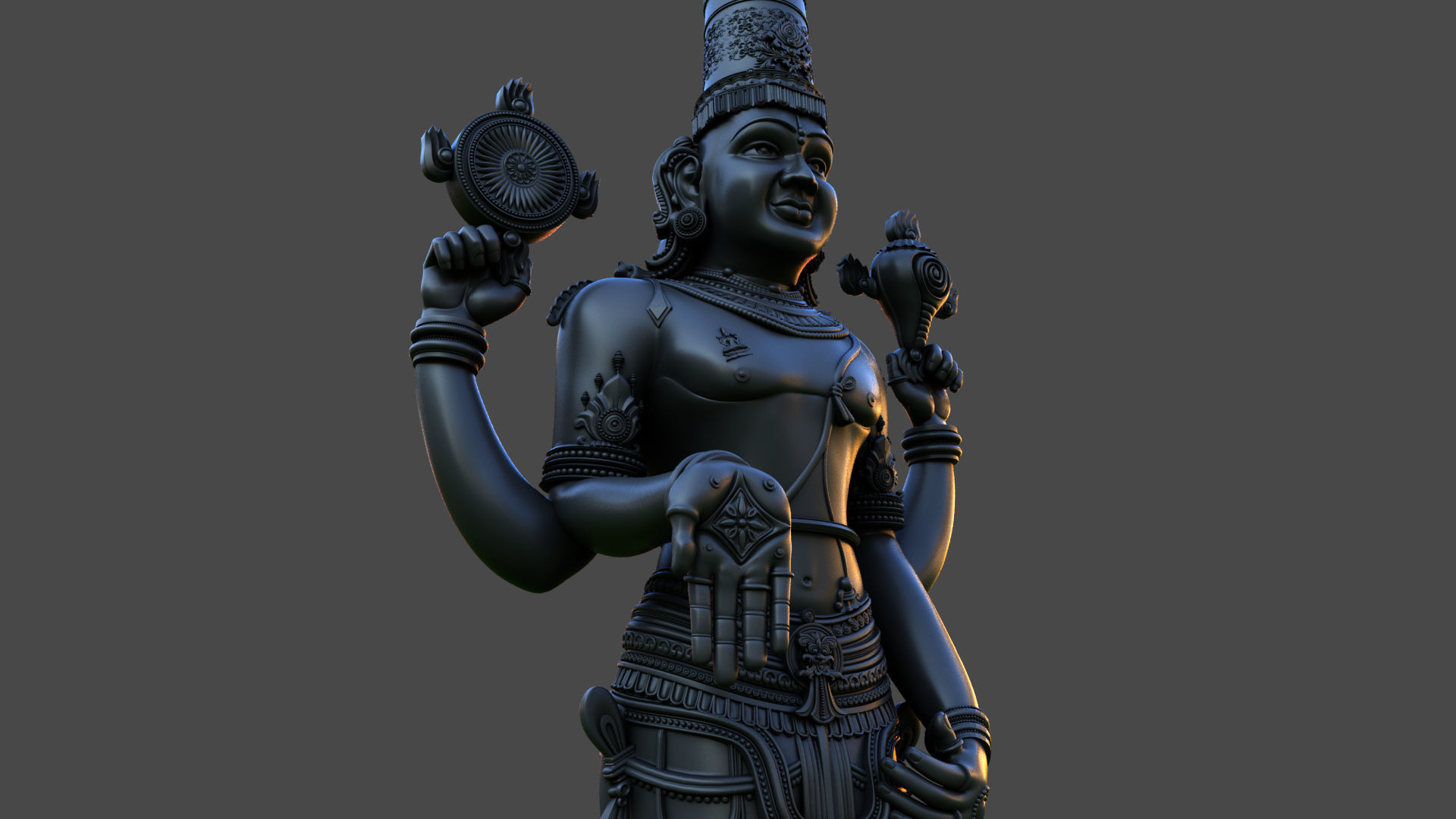 tirupati balaji solid mesh 3D model_9