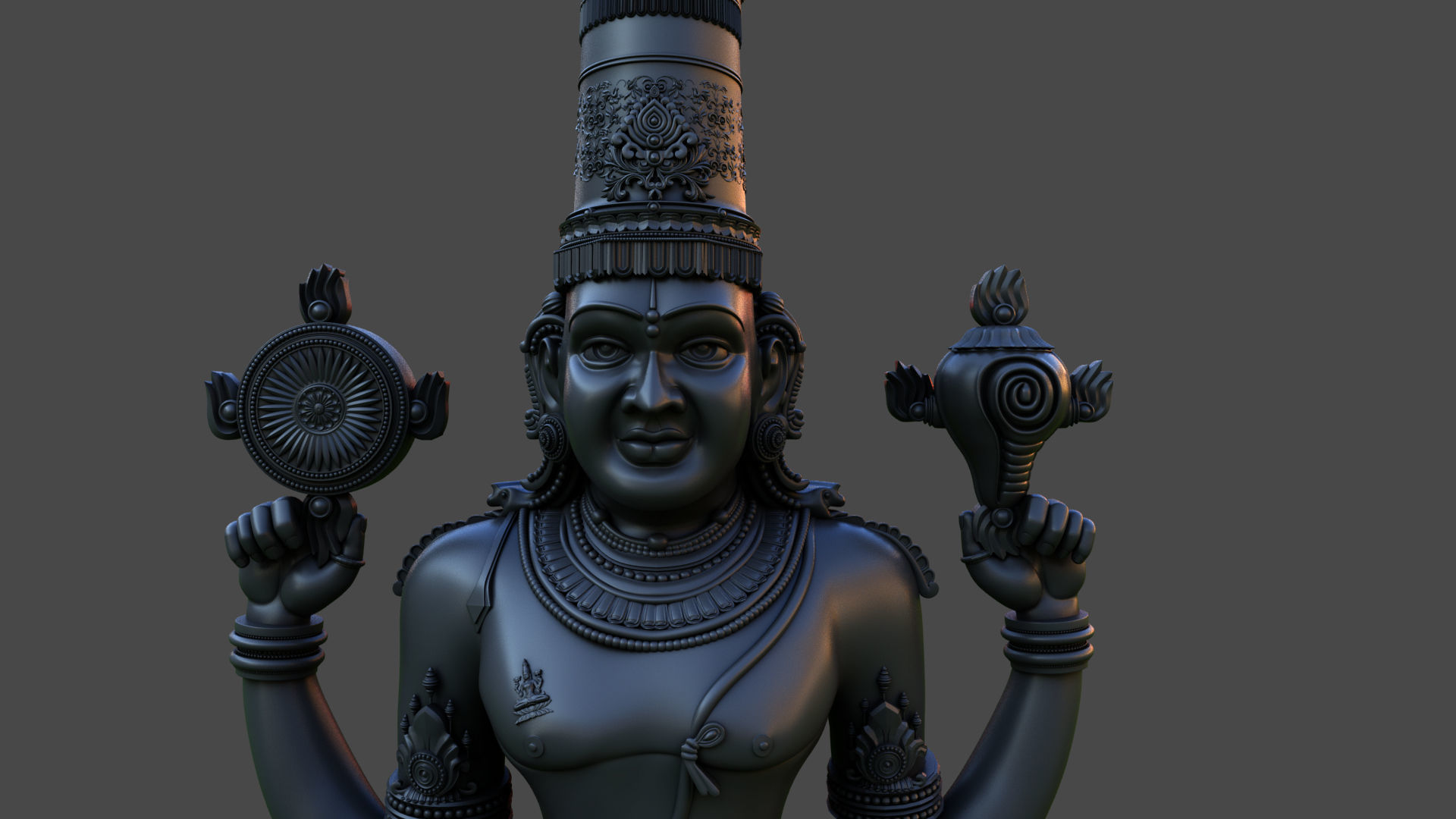 tirupati balaji solid mesh 3D model_6