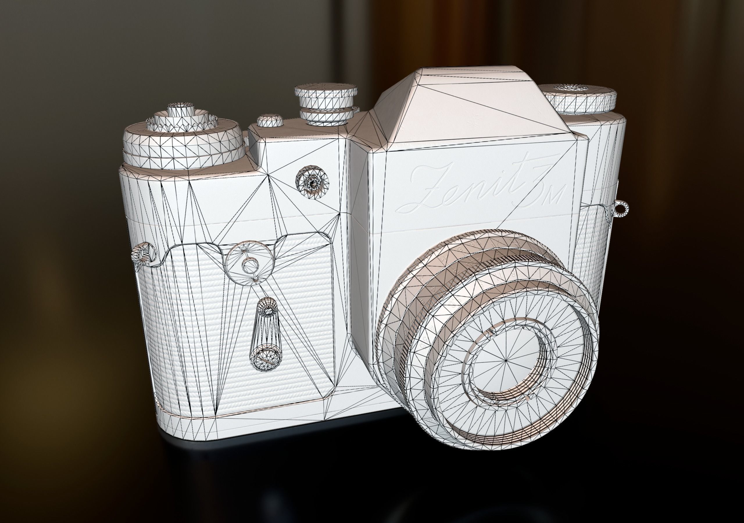 Camera Zenit 3M Low-poly 3D model_5