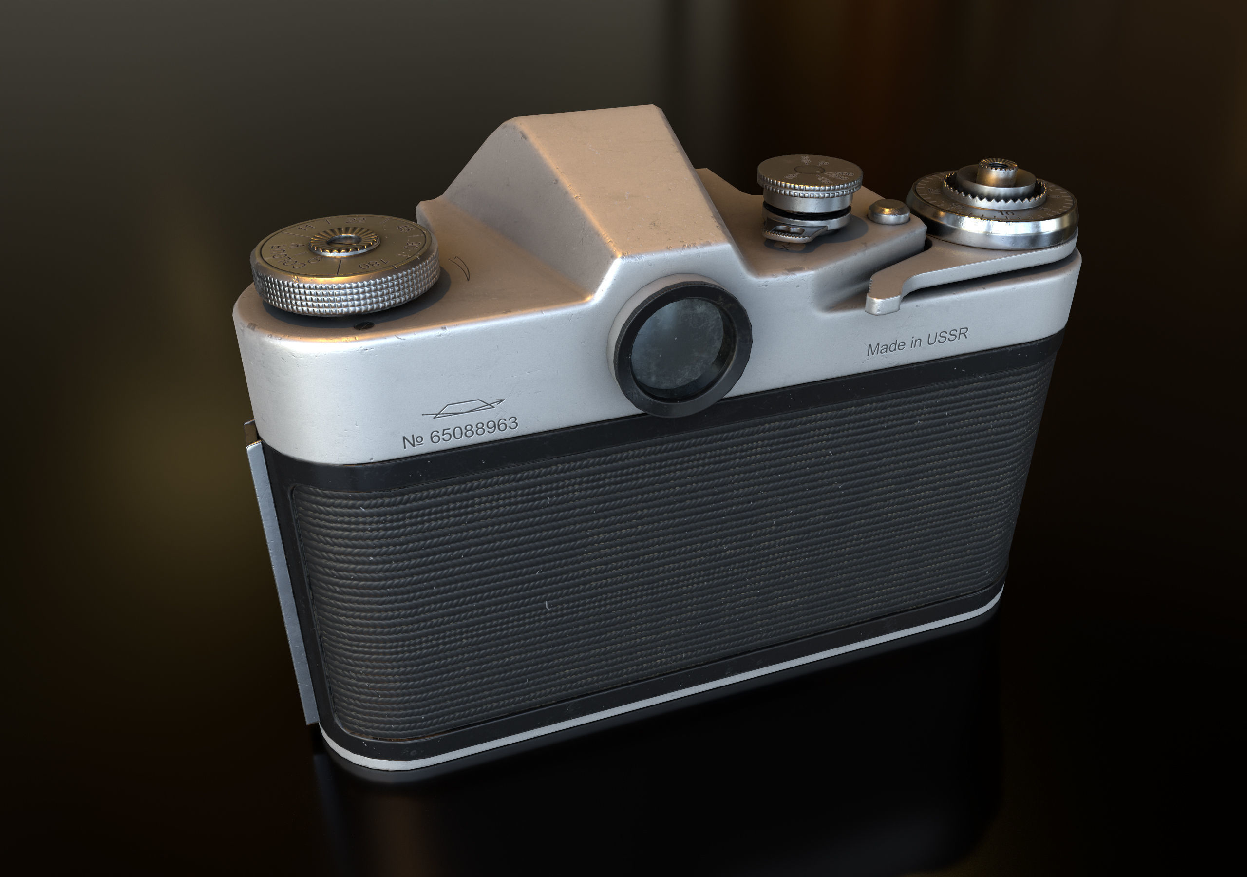 Camera Zenit 3M Low-poly 3D model_4