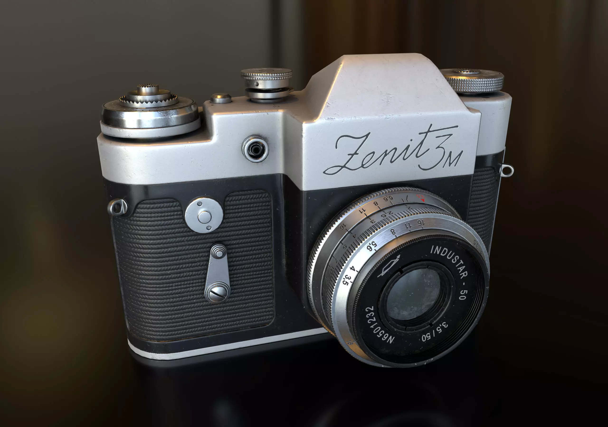 Camera Zenit 3M Low-poly 3D model_0
