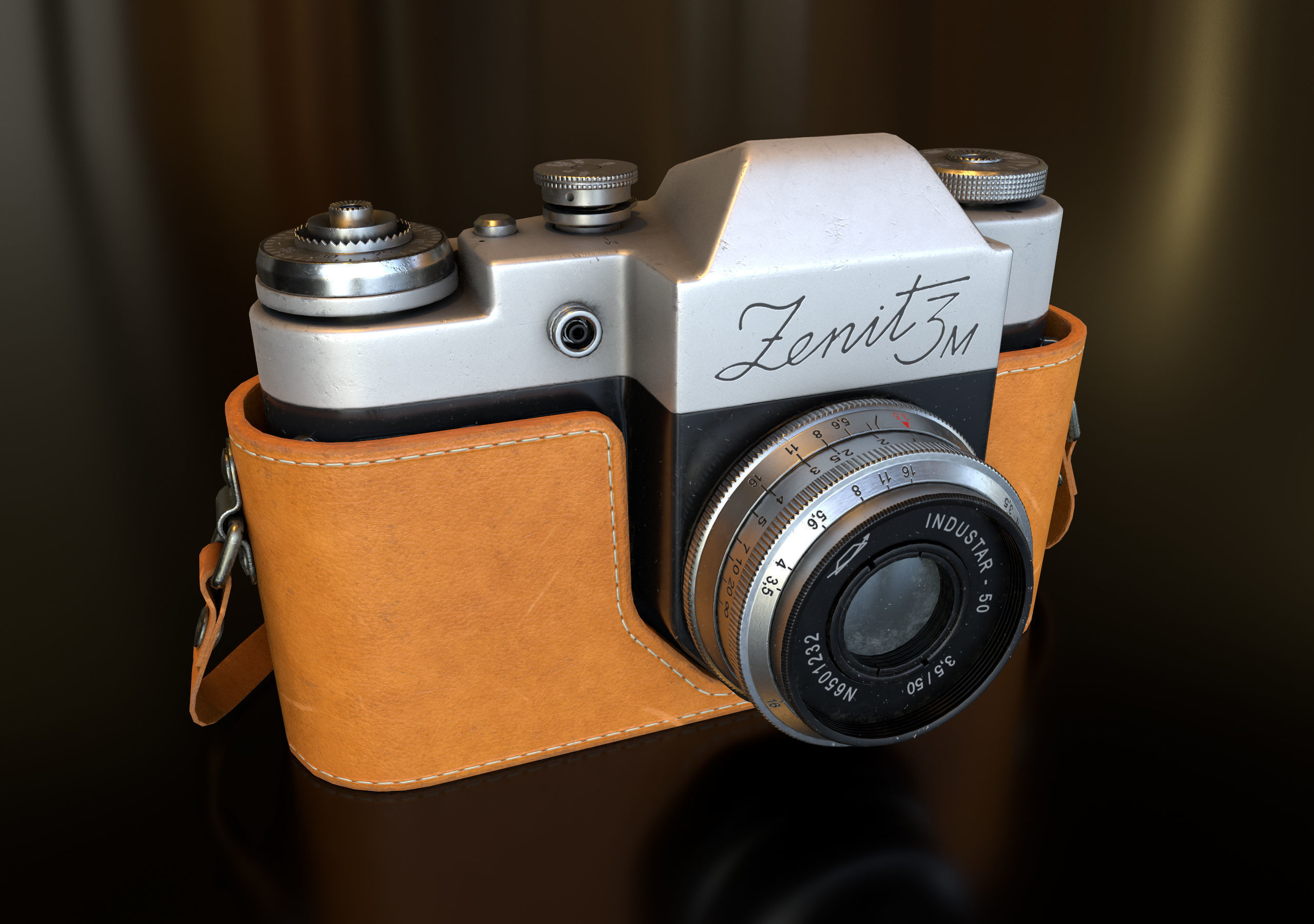 Camera Zenit 3M Low-poly 3D model_3
