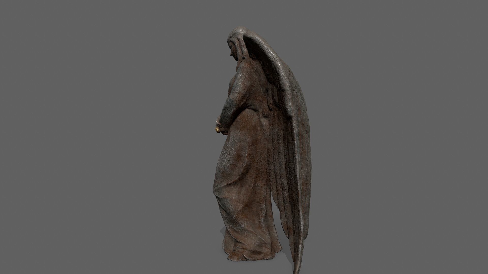 Angel Statue 1 Low-poly 3D model_4