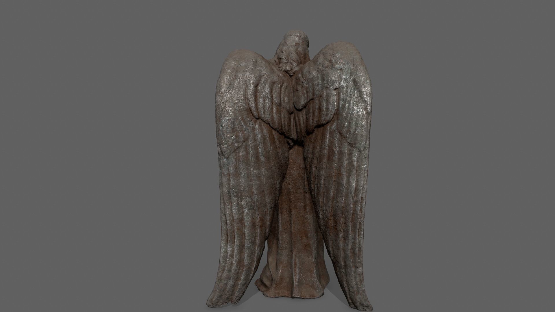 Angel Statue 1 Low-poly 3D model_5