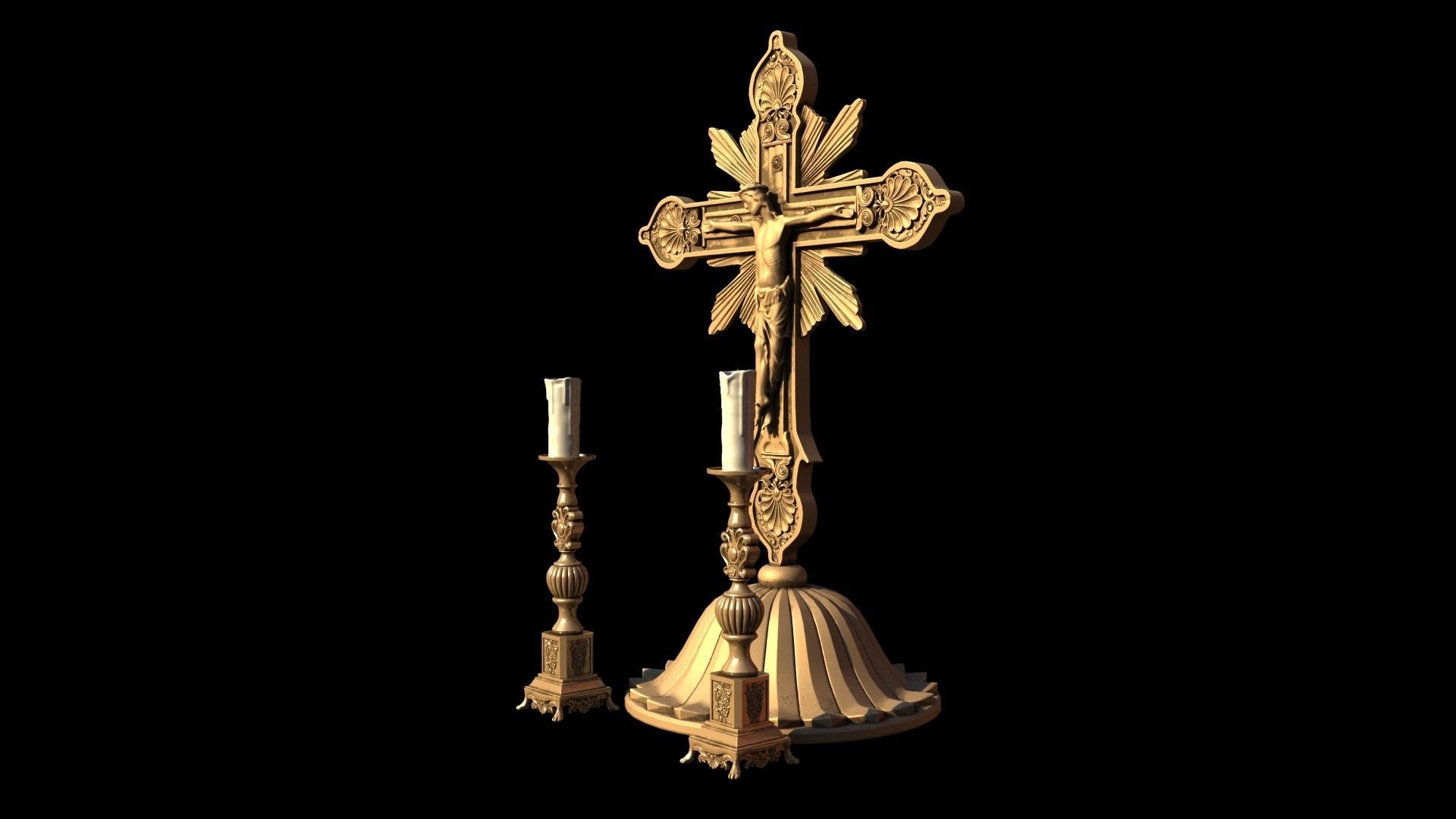 jesus candle holder 3D model_4