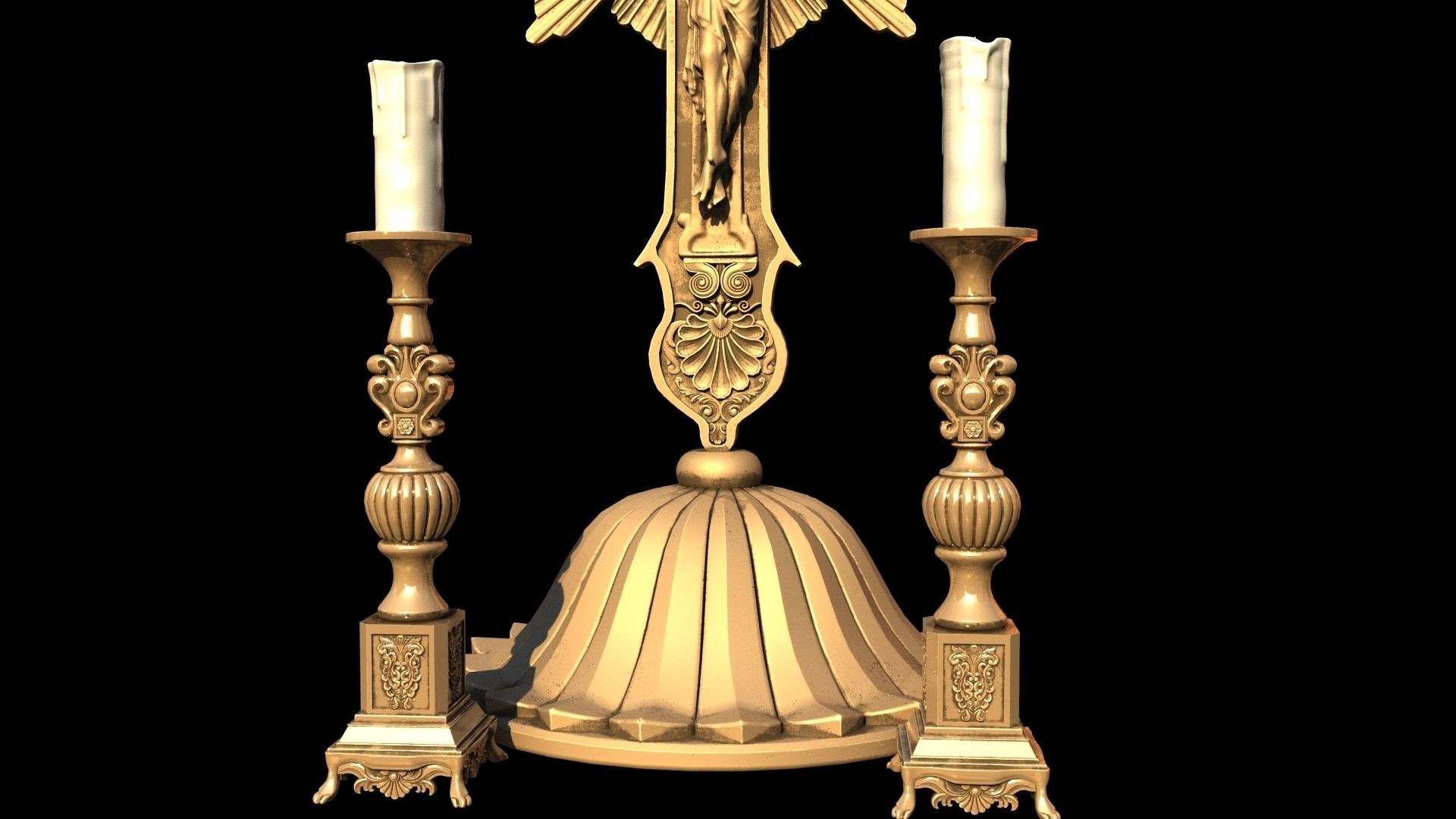 jesus candle holder 3D model_5