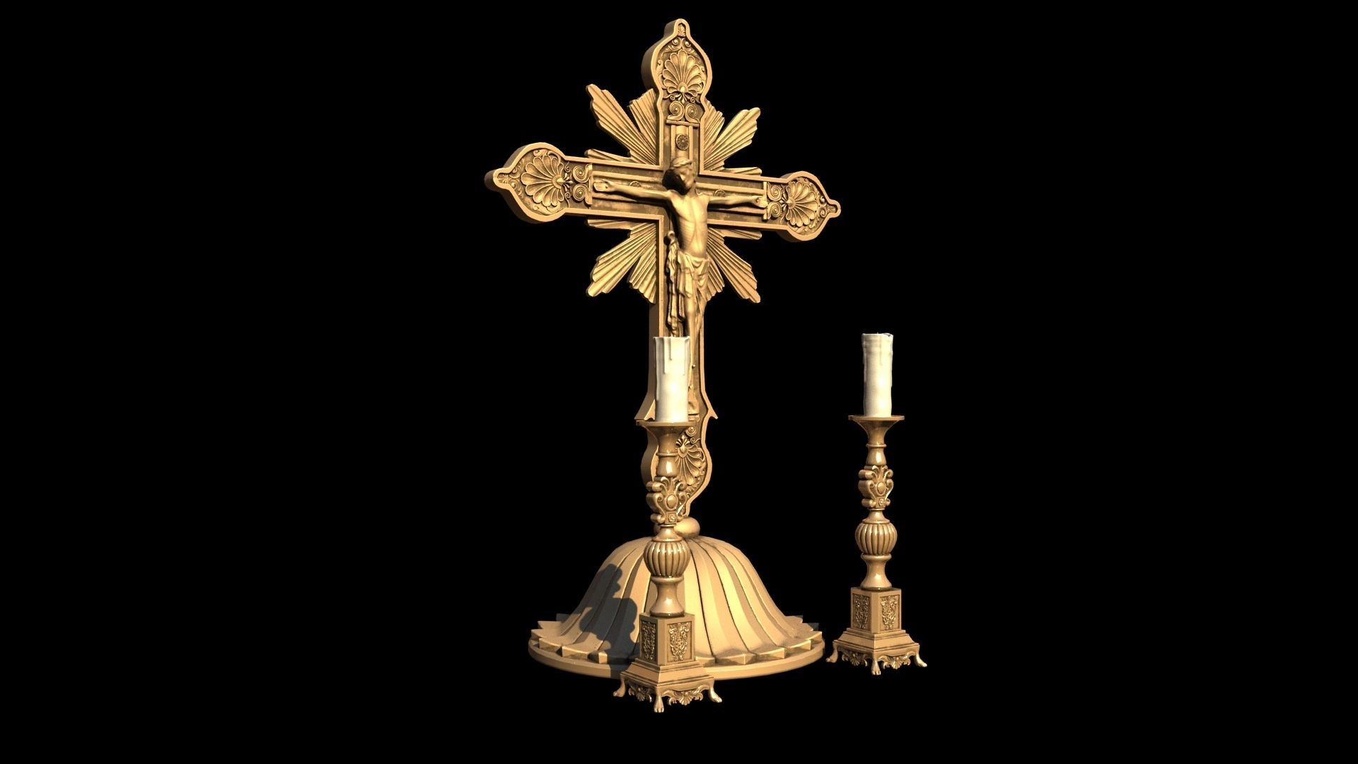jesus candle holder 3D model_2