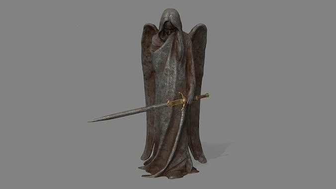Angel Statue 3 Low-poly 3D model