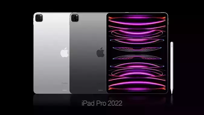 Apple iPad Pro M2 2022 All Color 3D model