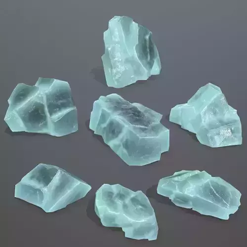 Rock Set 9 piece of aquamarine crystal