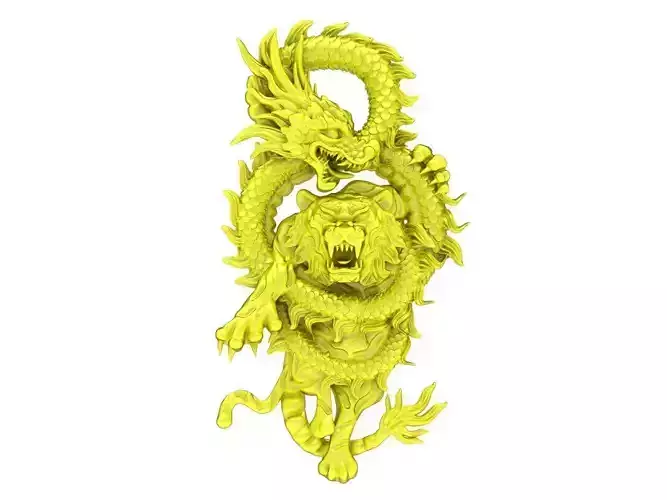 A4676 Dragon and Tiger Pendant 3D Model