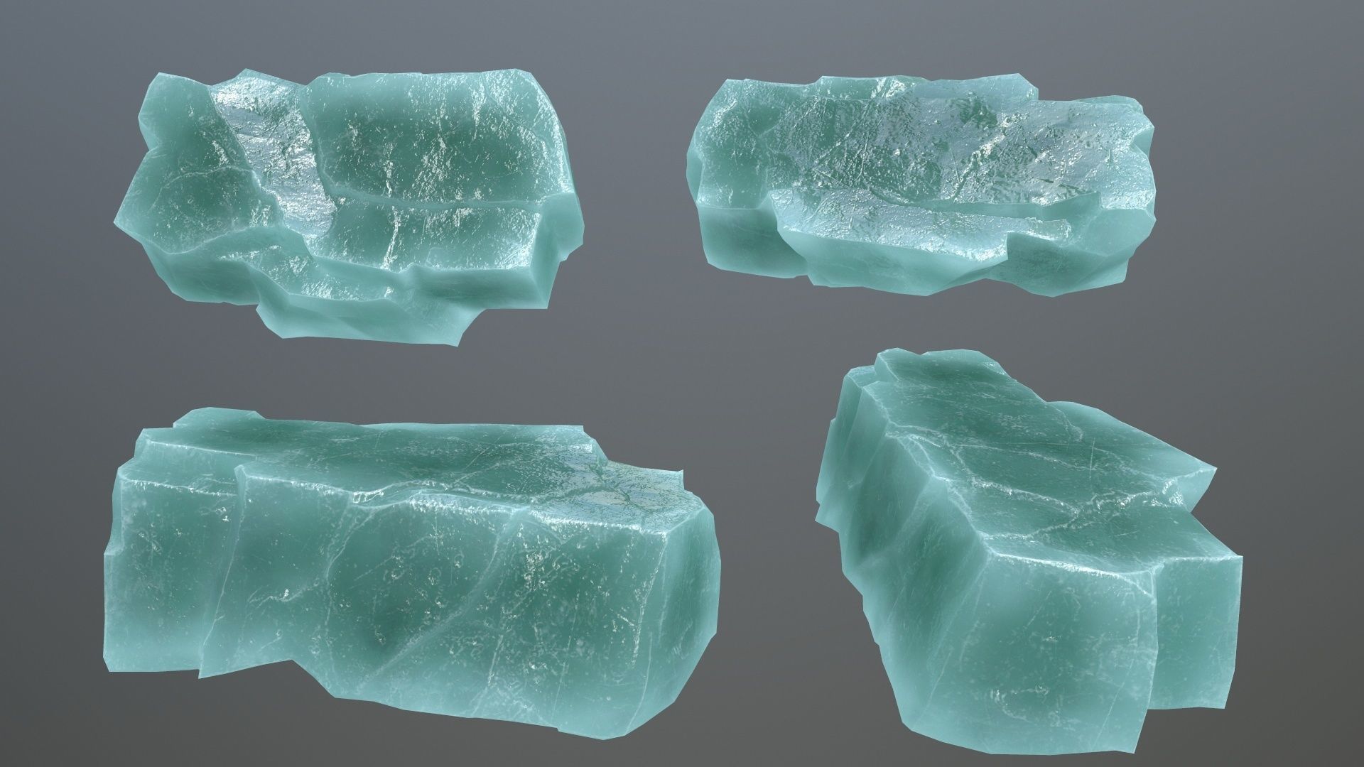 Rock Set 10 Low-poly 3D model_2