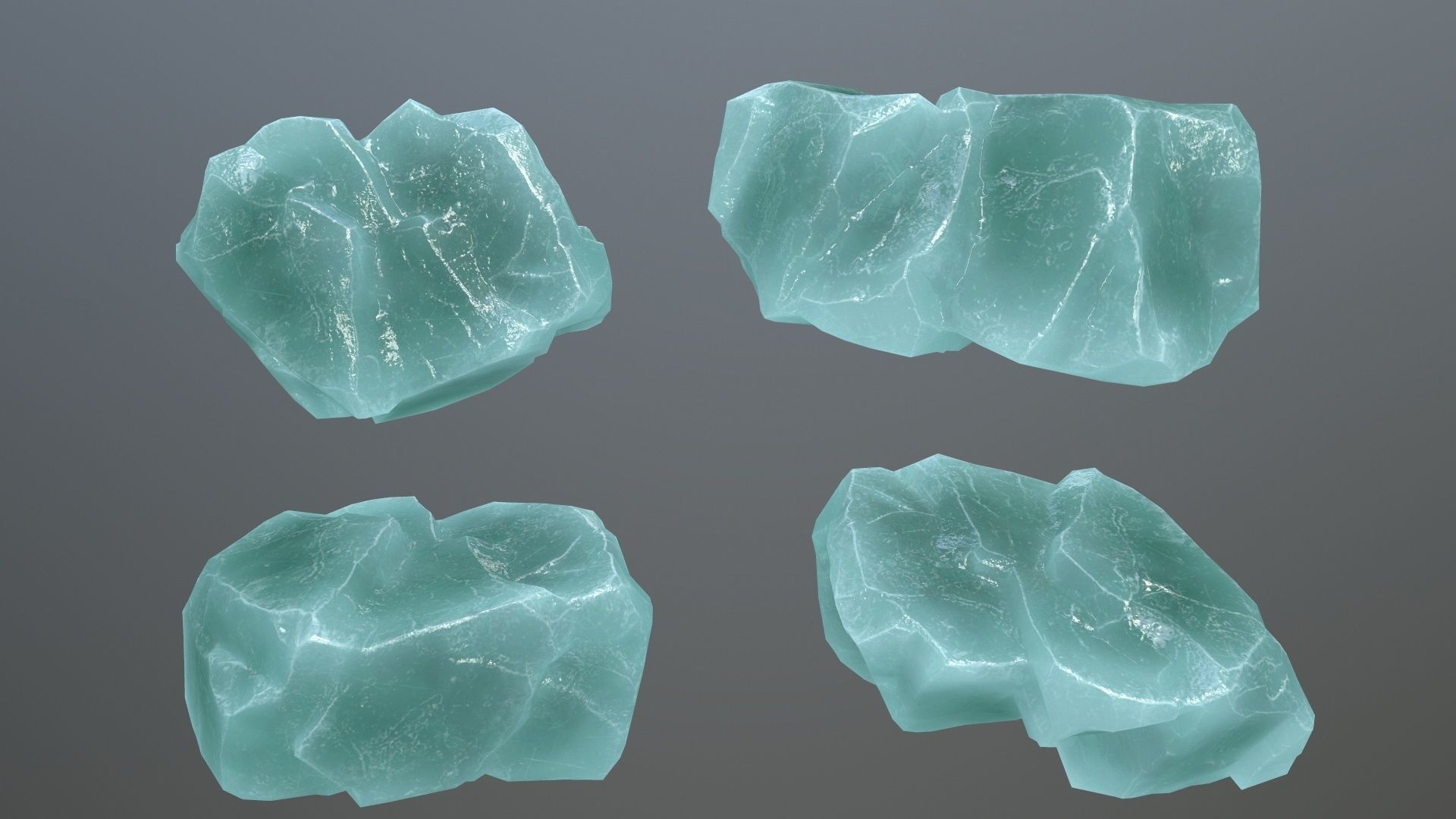 Rock Set 10 Low-poly 3D model_6