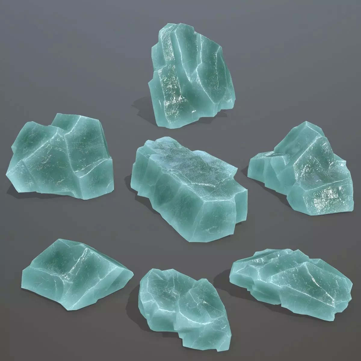 Rock Set 10 Low-poly 3D model_0