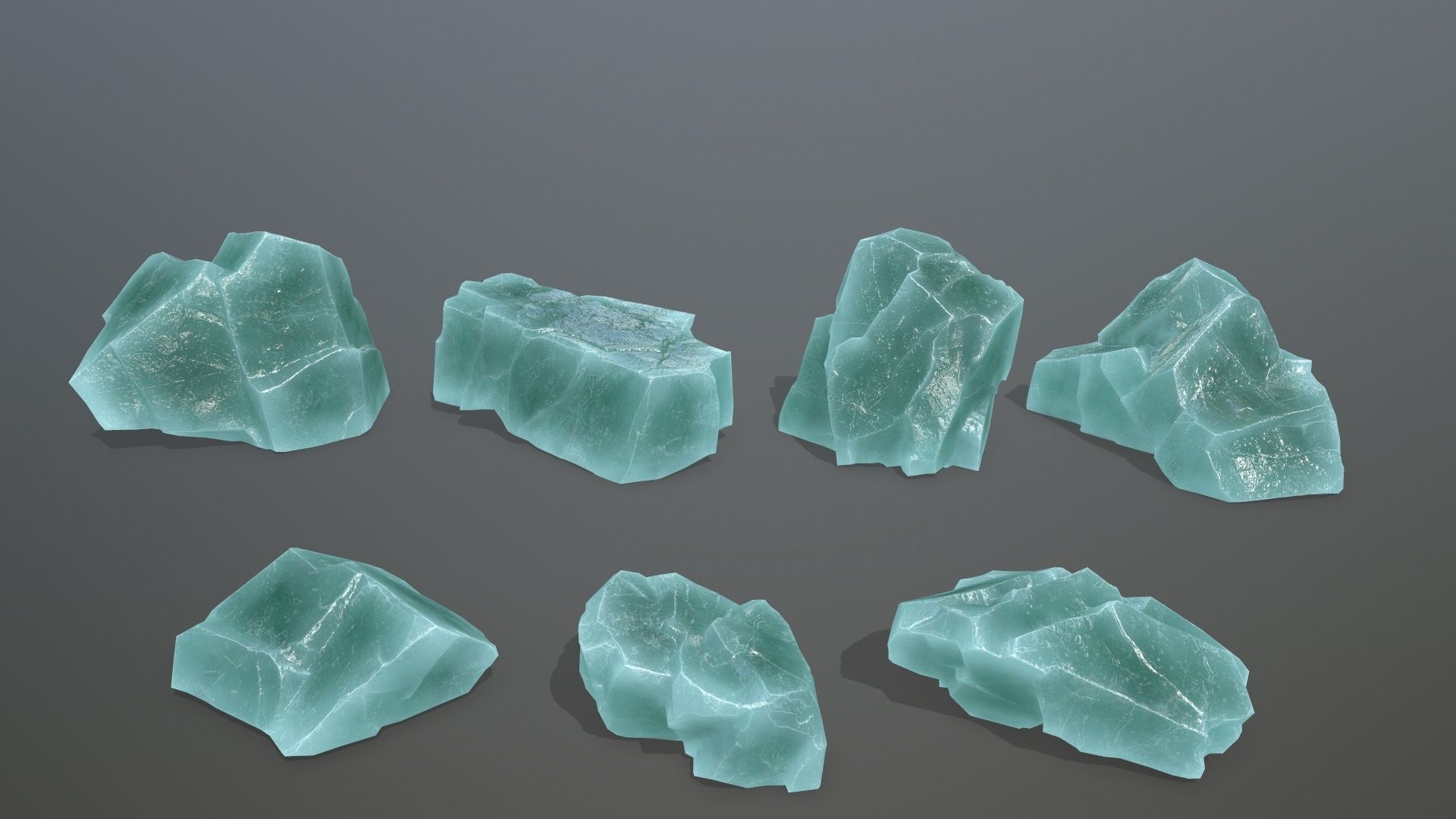 Rock Set 10 Low-poly 3D model_1