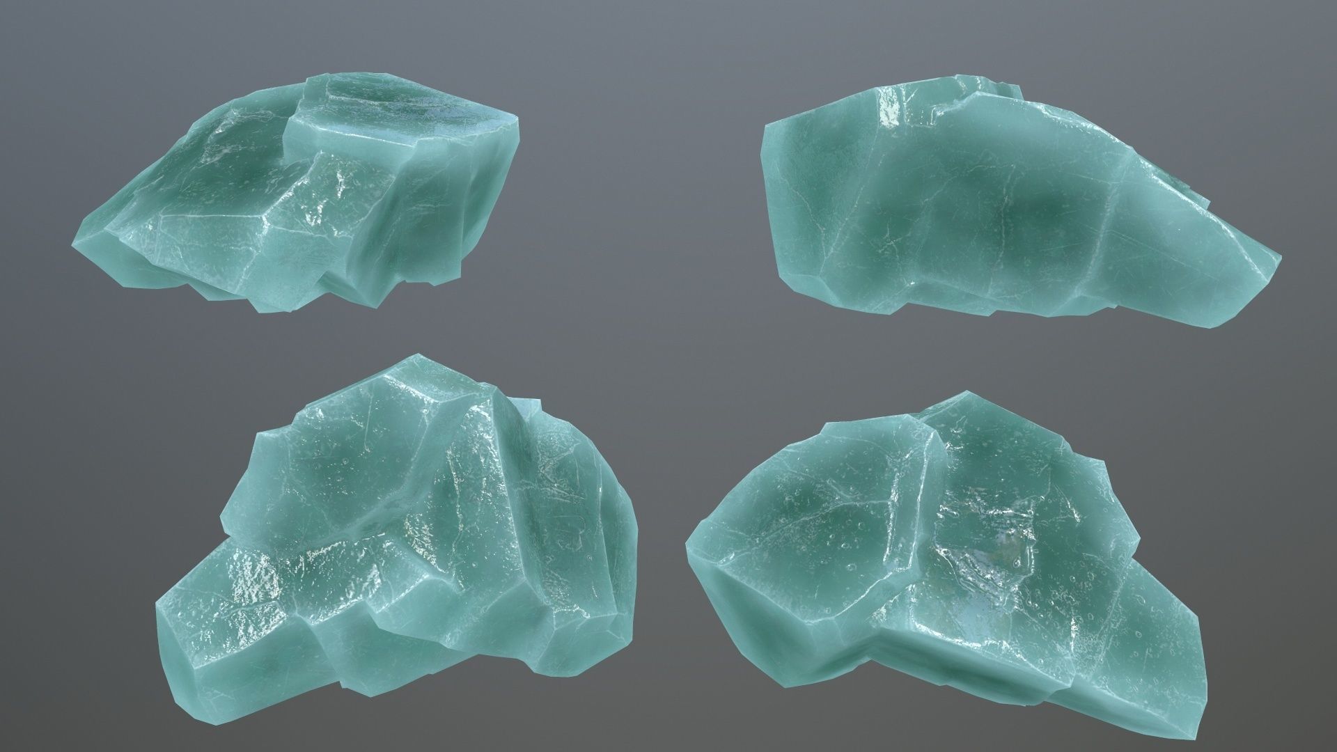 Rock Set 10 Low-poly 3D model_5