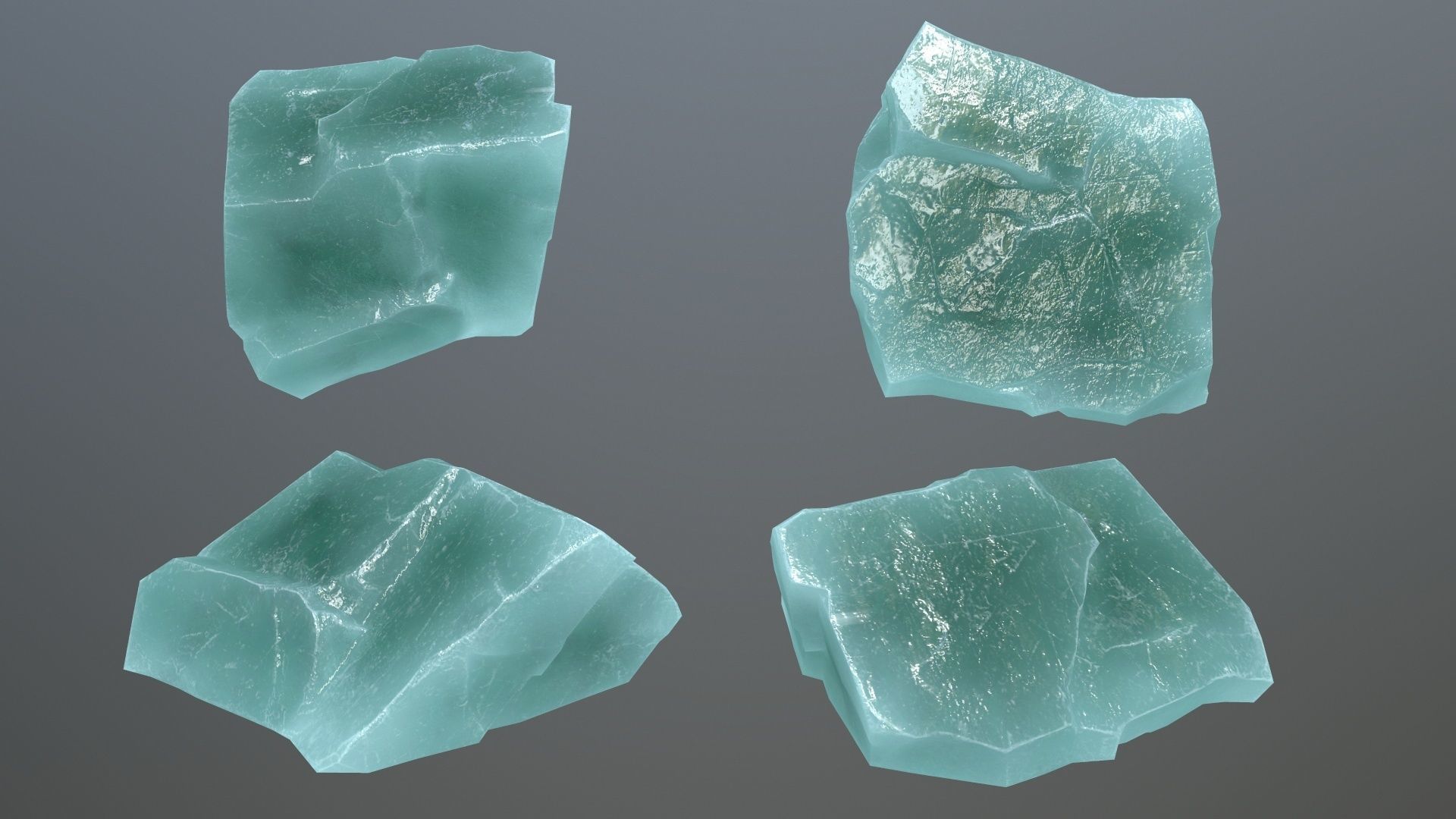 Rock Set 10 Low-poly 3D model_4