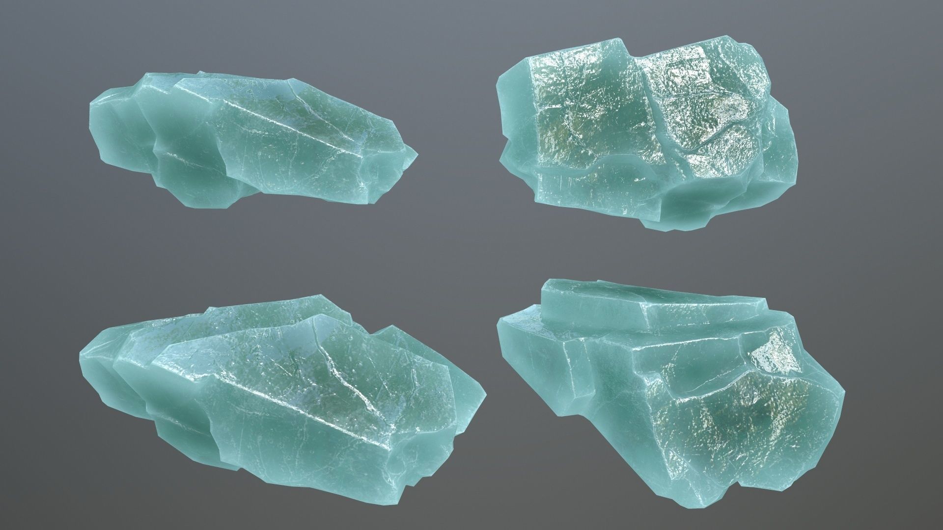 Rock Set 10 Low-poly 3D model_7