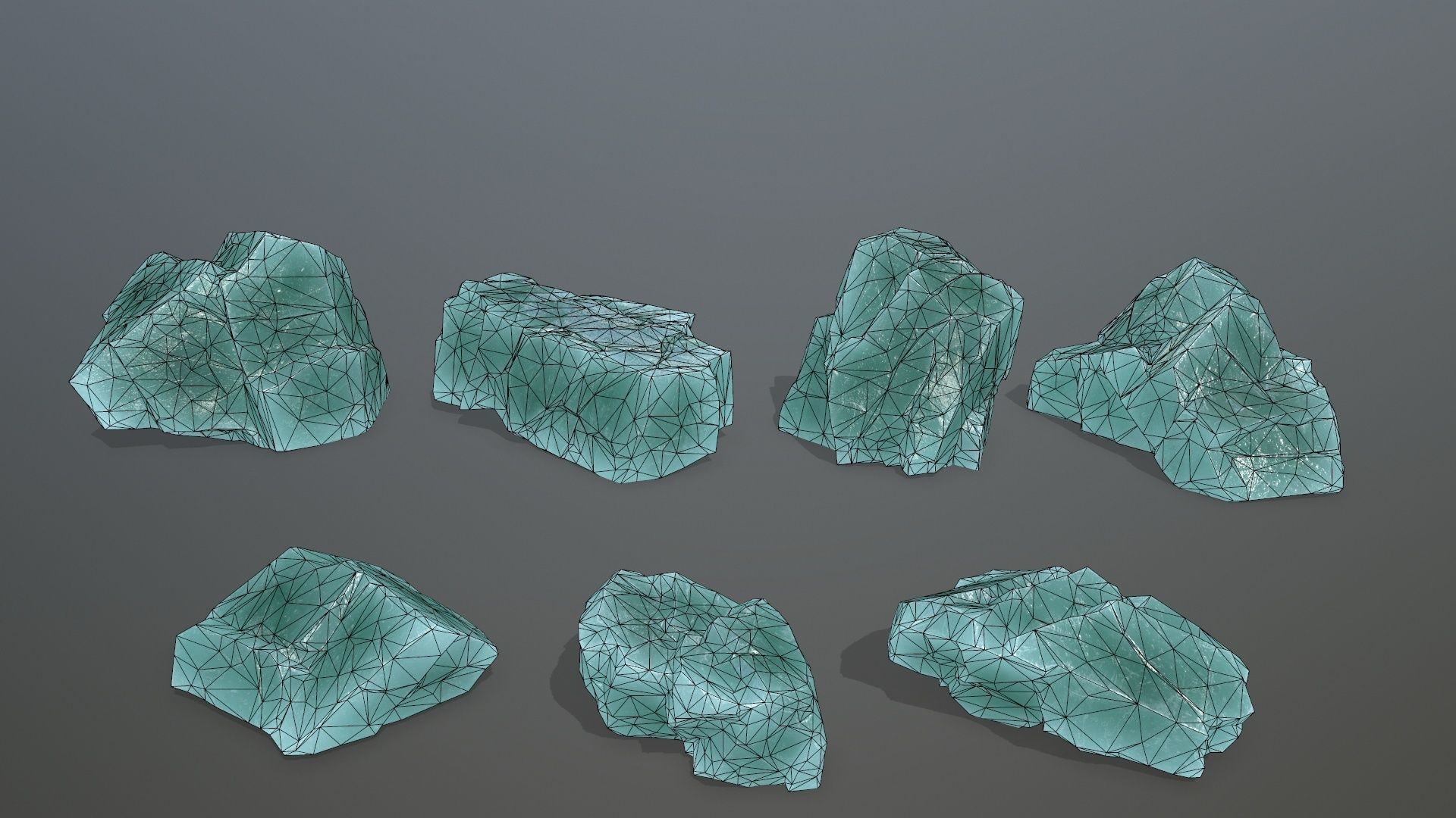 Rock Set 10 Low-poly 3D model_16