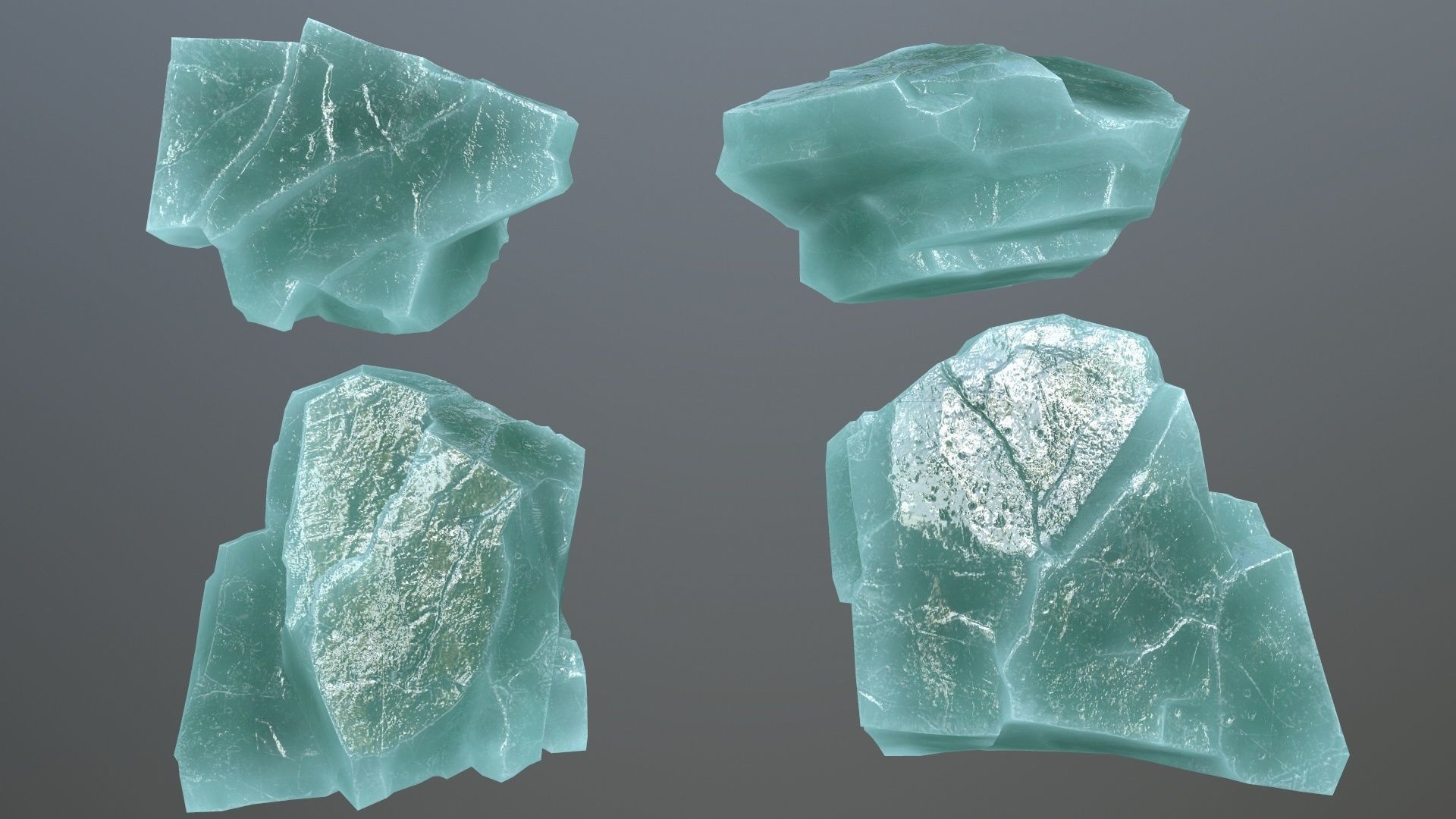 Rock Set 10 Low-poly 3D model_3