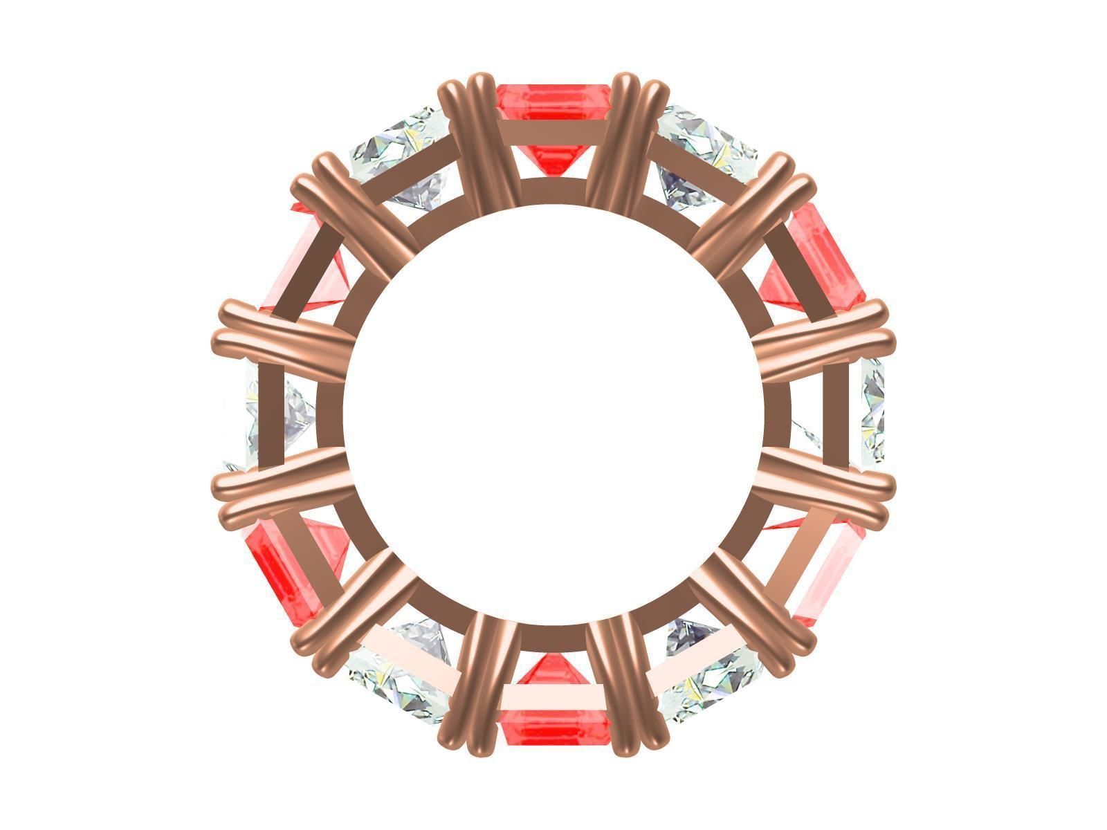 Precious Coloured Stone Eternity Band 3D print model_4