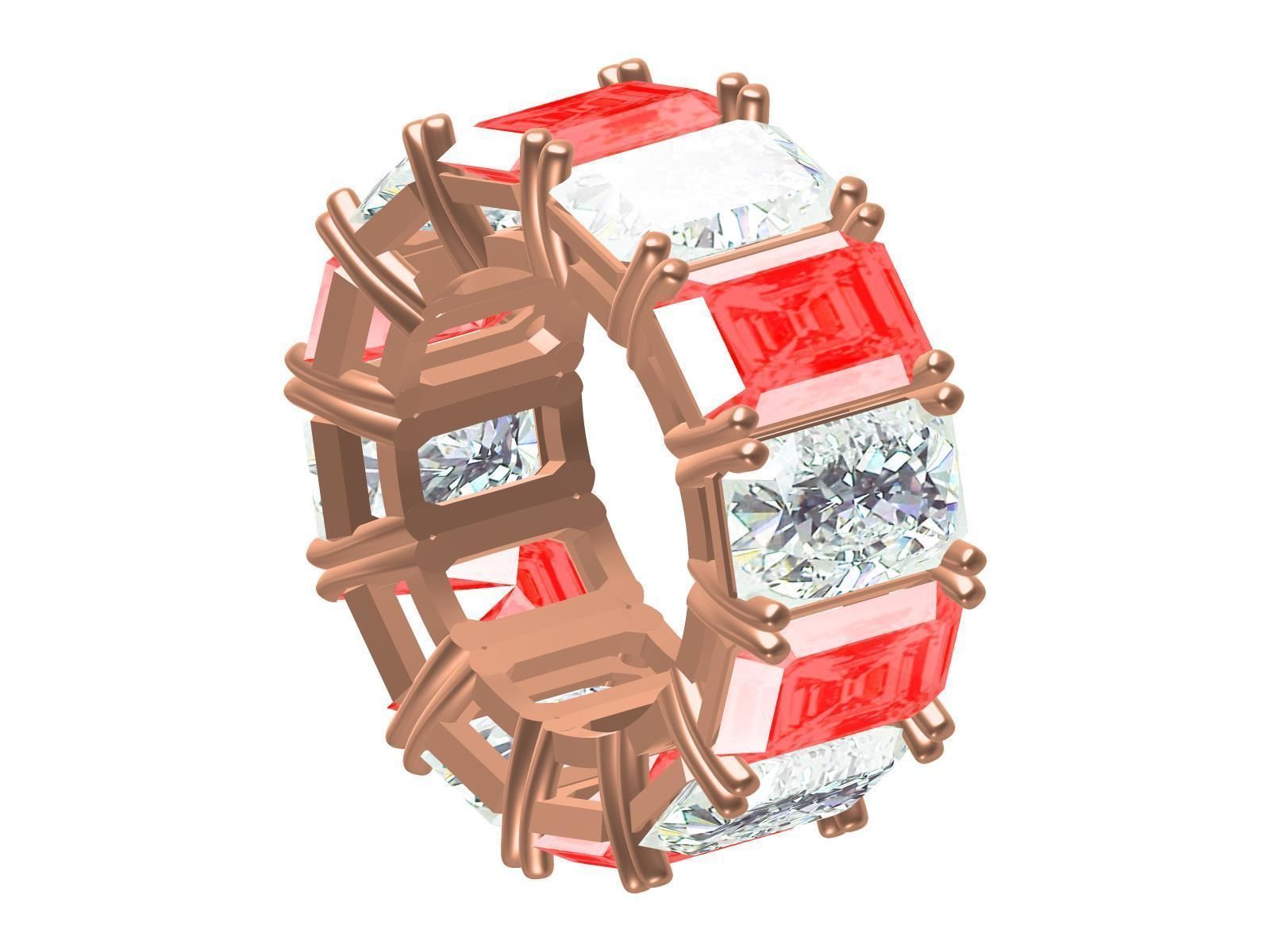 Precious Coloured Stone Eternity Band 3D print model_6