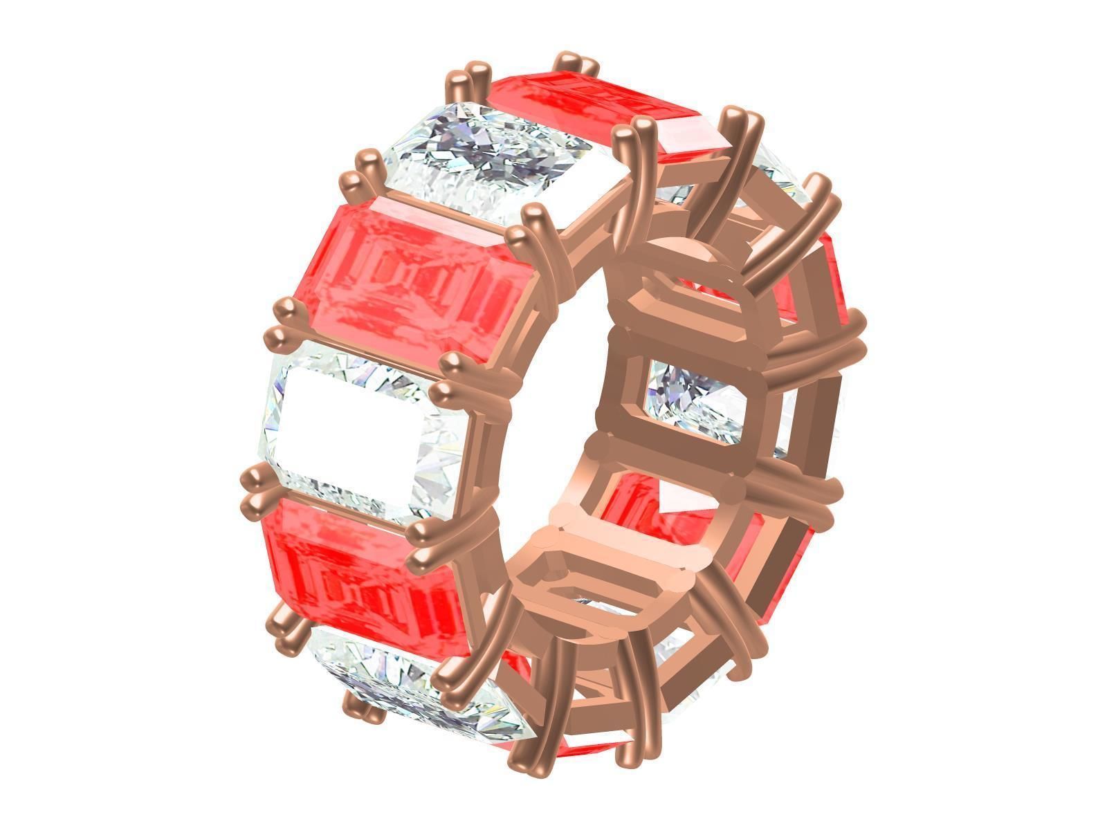 Precious Coloured Stone Eternity Band 3D print model_7