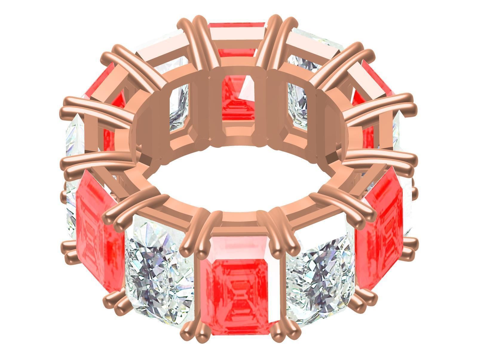 Precious Coloured Stone Eternity Band 3D print model_2