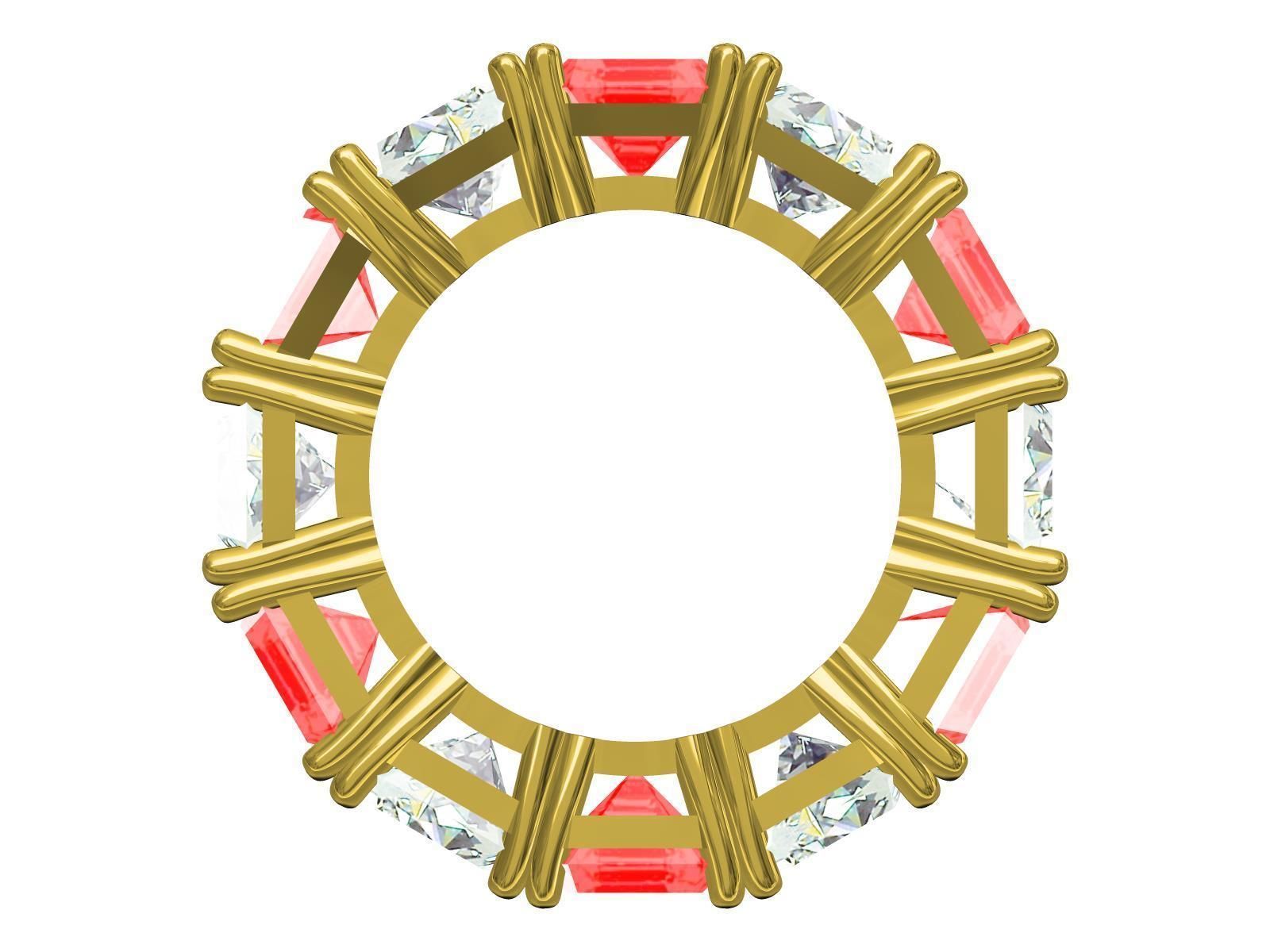 Precious Coloured Stone Eternity Band 3D print model_8