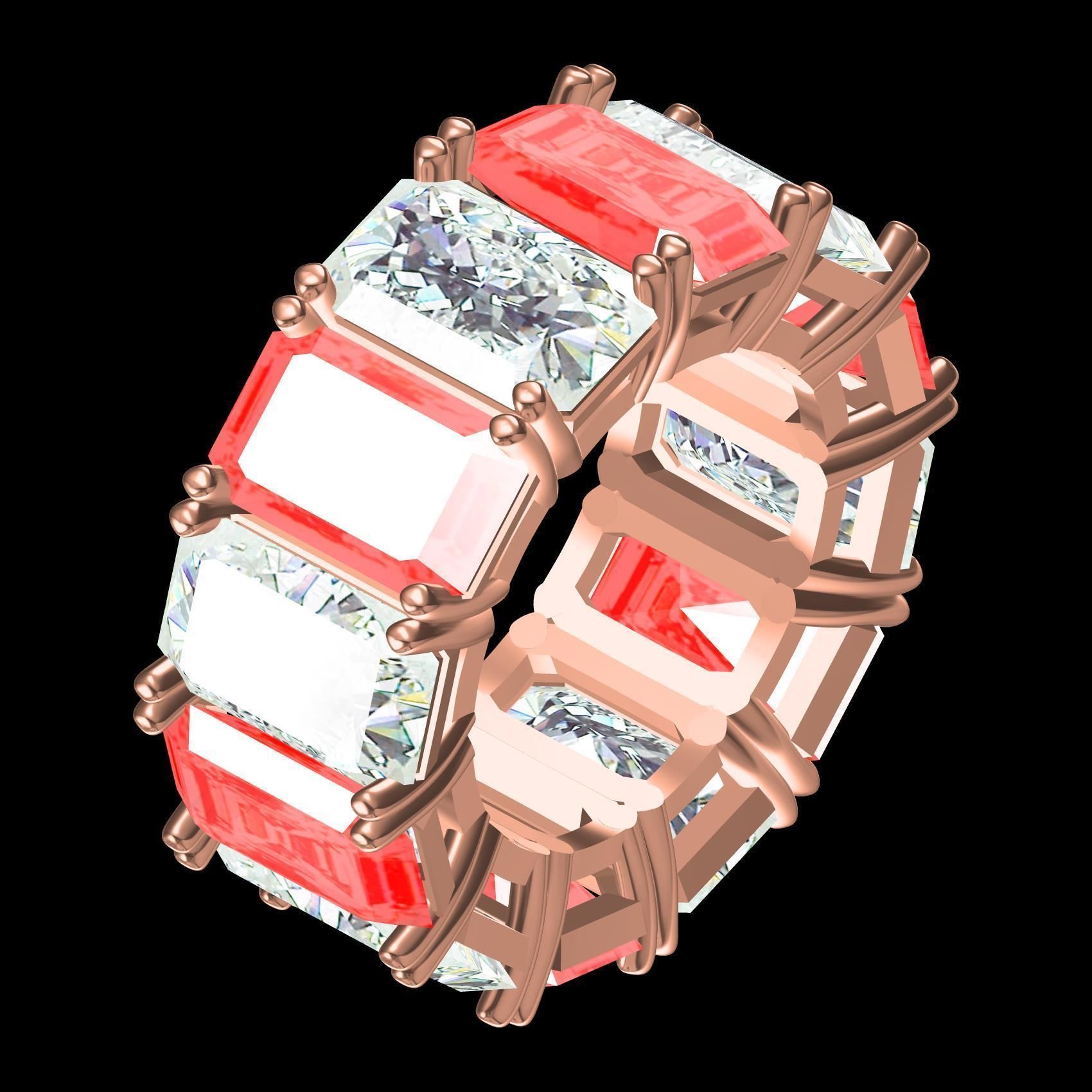 Precious Coloured Stone Eternity Band 3D print model_12