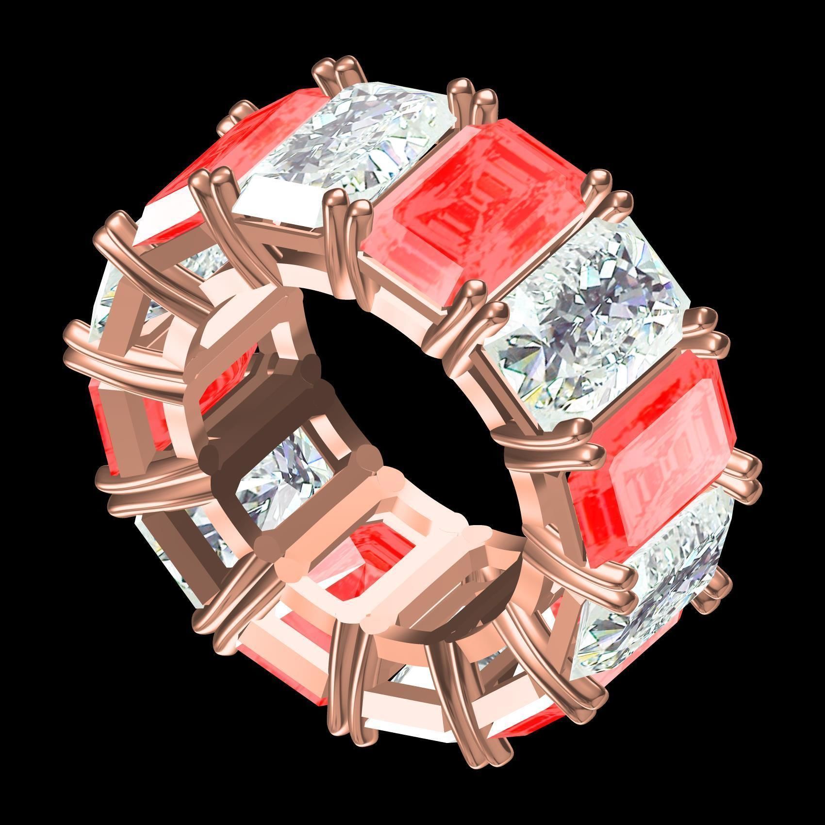 Precious Coloured Stone Eternity Band 3D print model_11