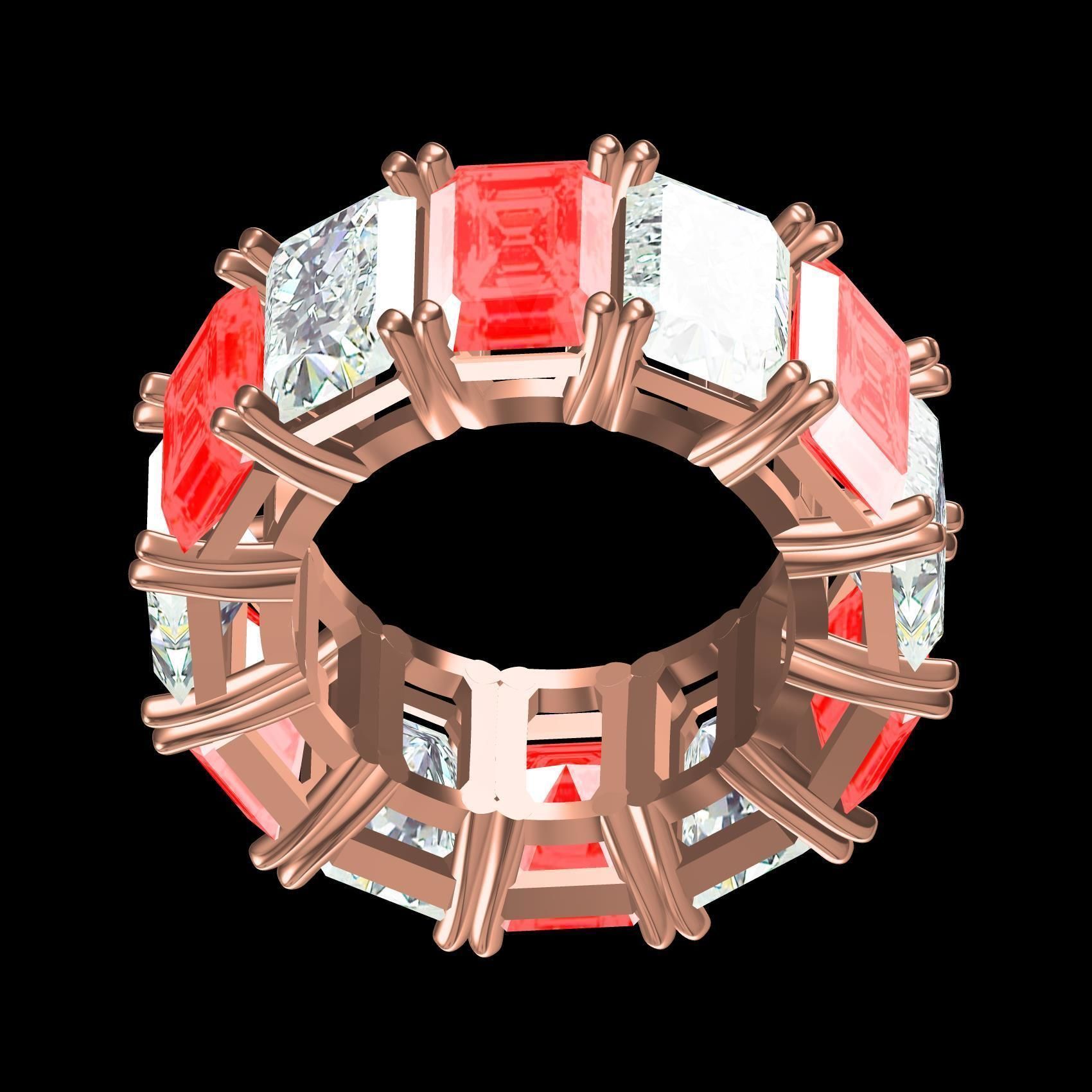 Precious Coloured Stone Eternity Band 3D print model_10