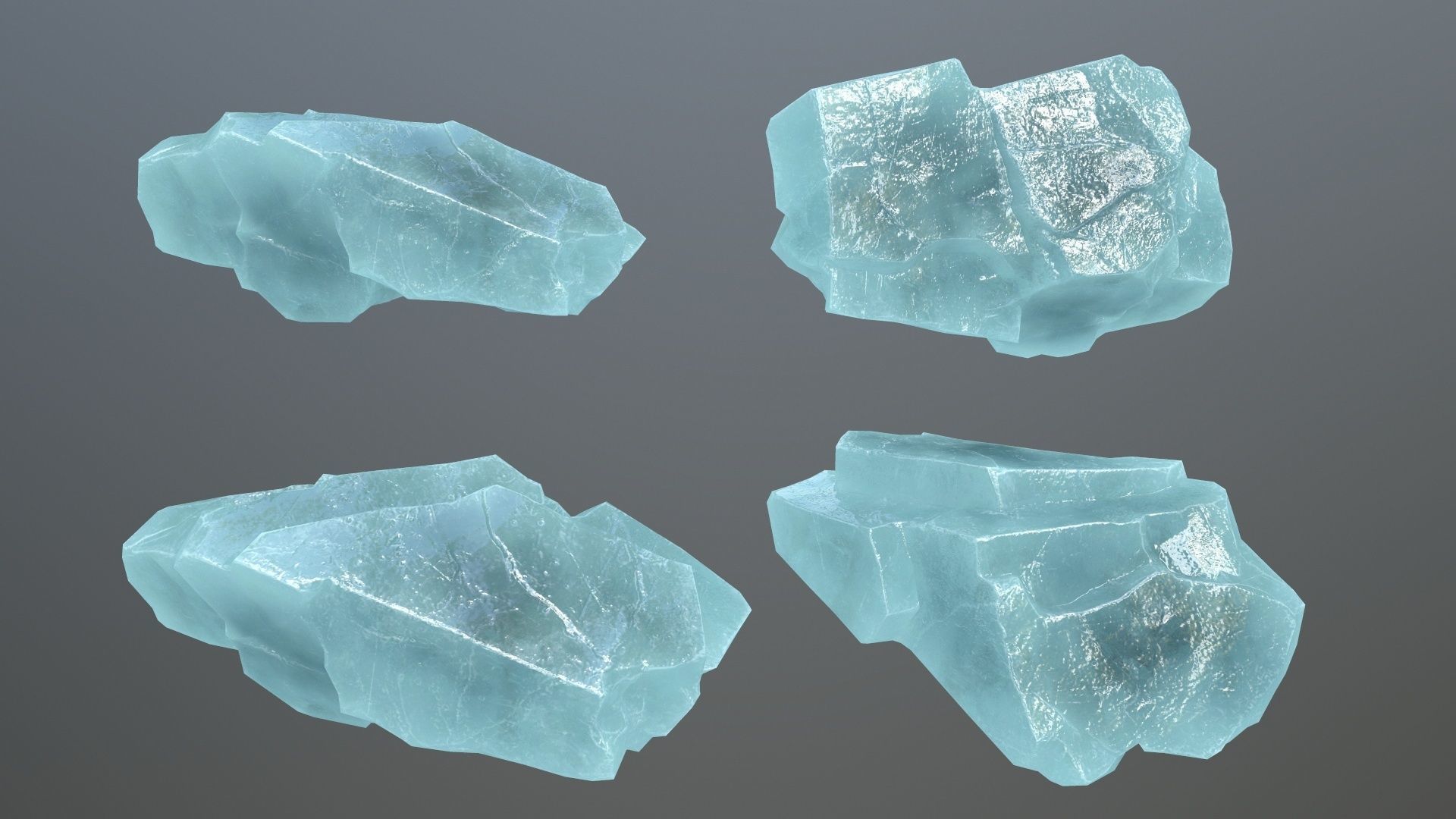 Rock Set 11 Low-poly 3D model_7