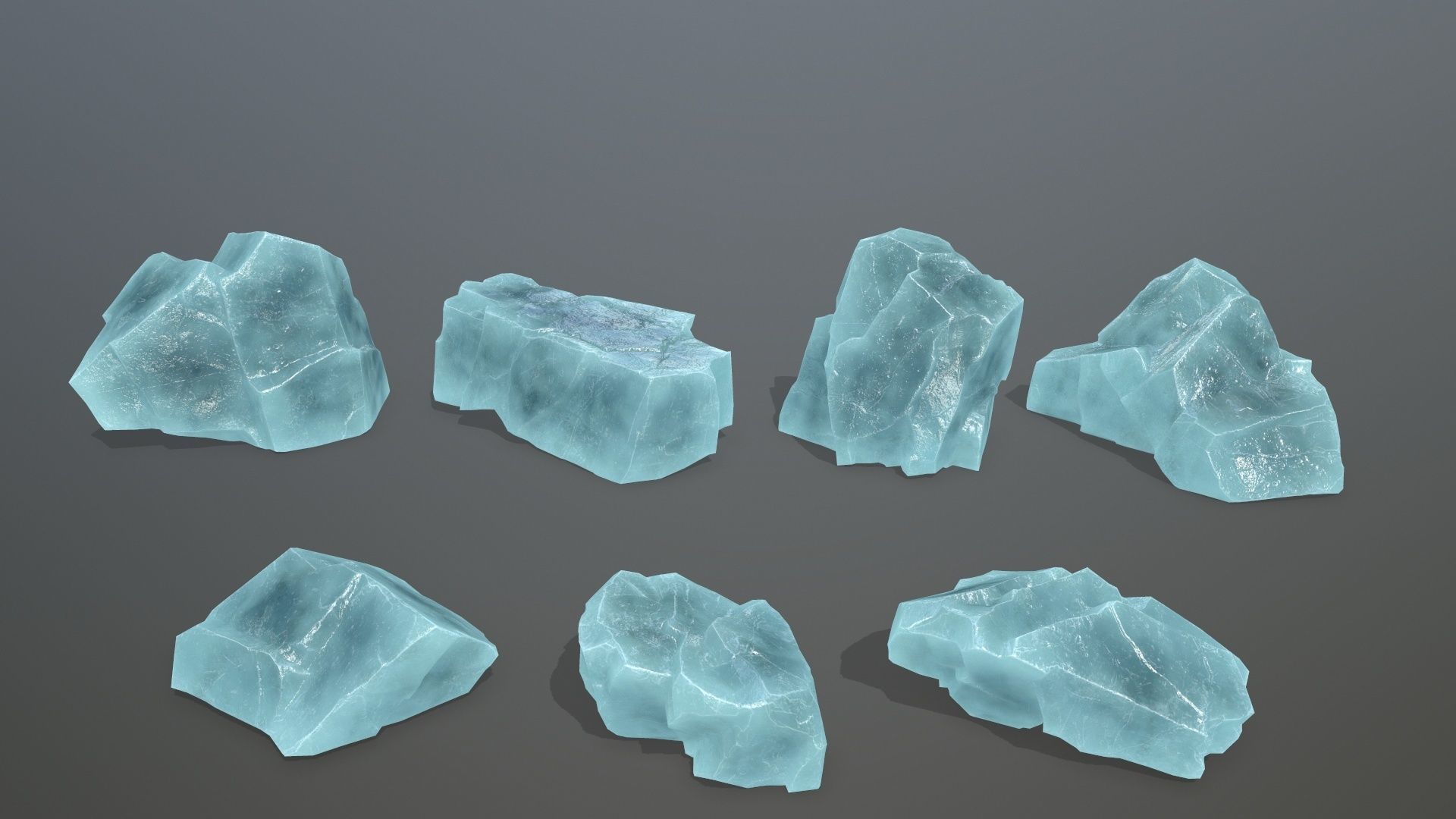 Rock Set 11 Low-poly 3D model_1