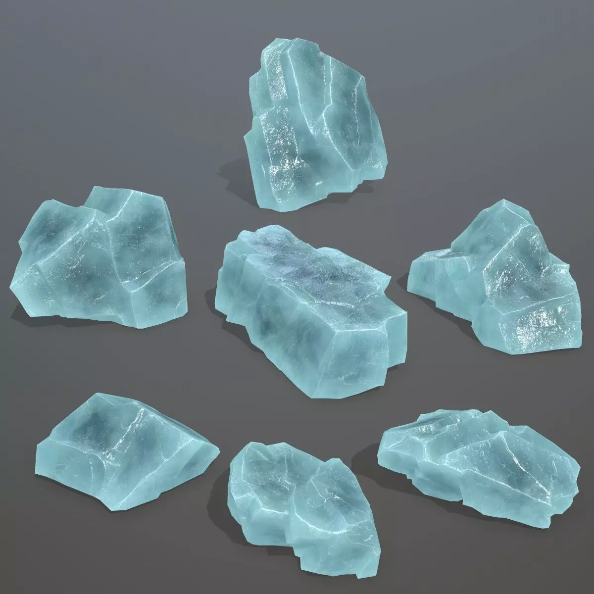 Rock Set 11 Low-poly 3D model_0