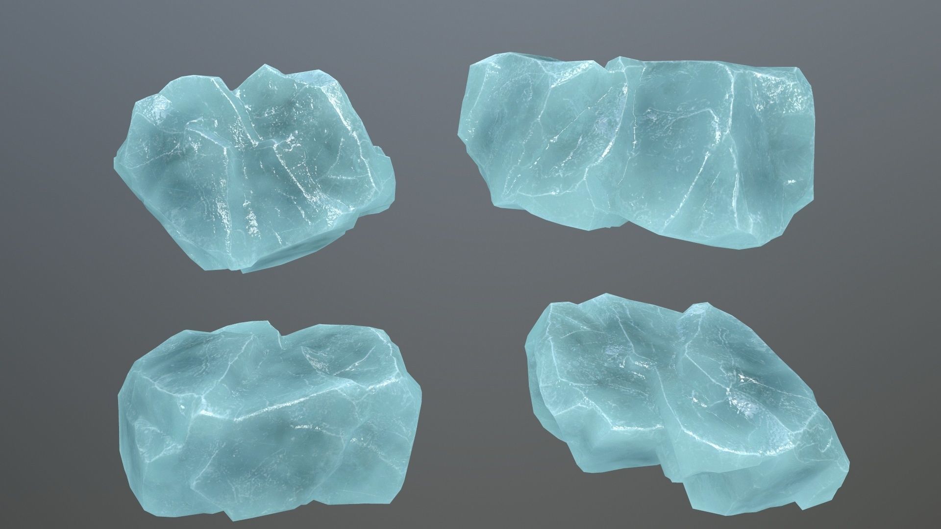 Rock Set 11 Low-poly 3D model_6