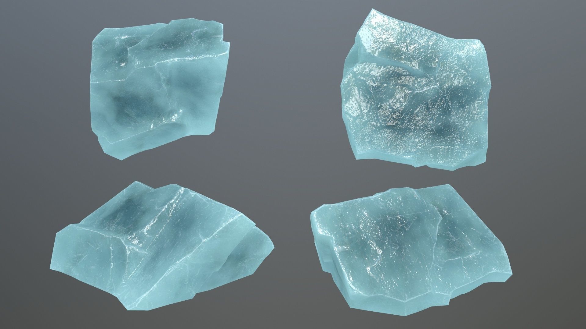 Rock Set 11 Low-poly 3D model_4