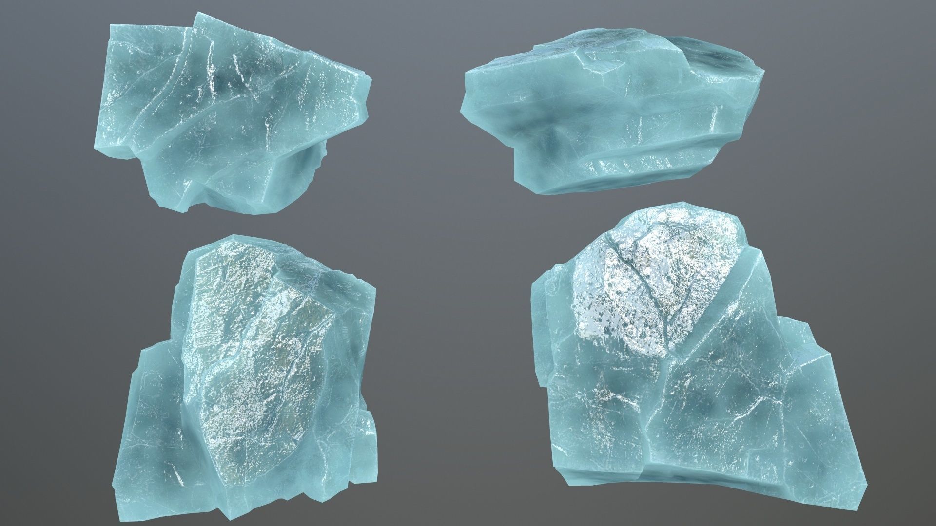 Rock Set 11 Low-poly 3D model_3