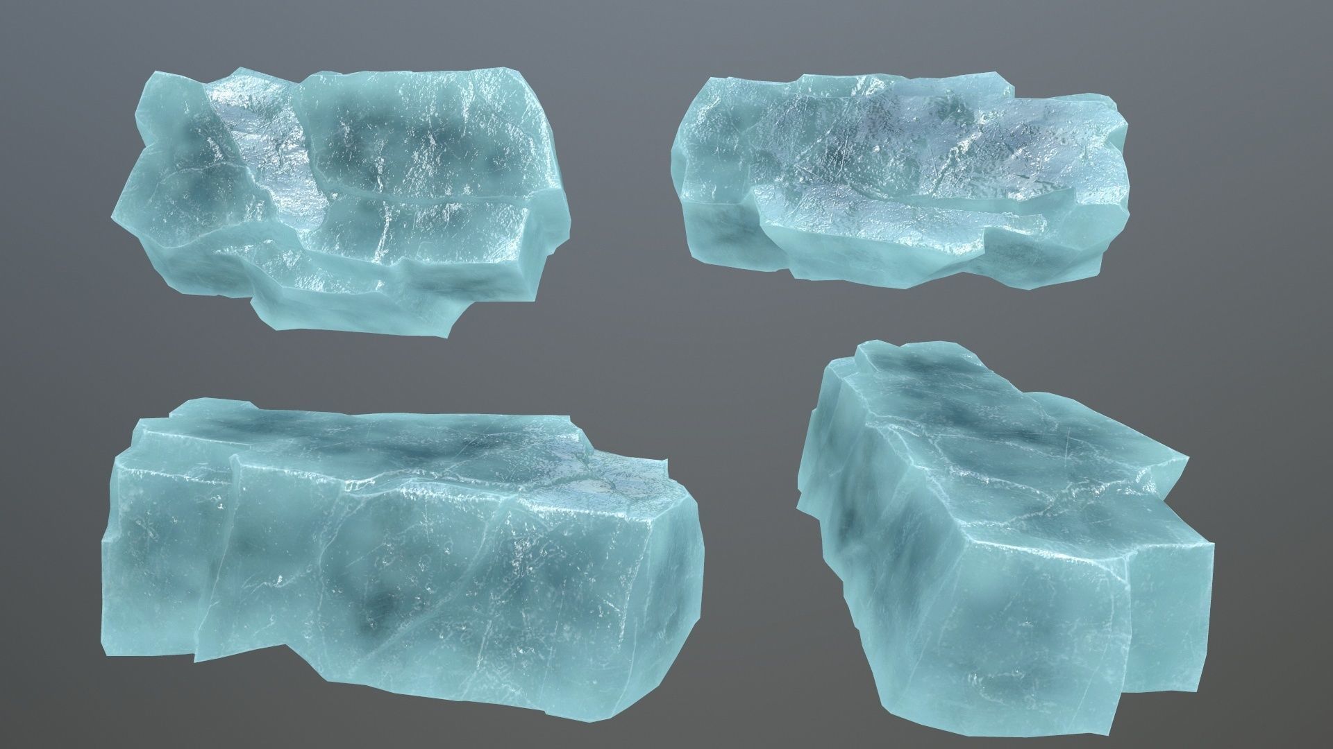 Rock Set 11 Low-poly 3D model_2